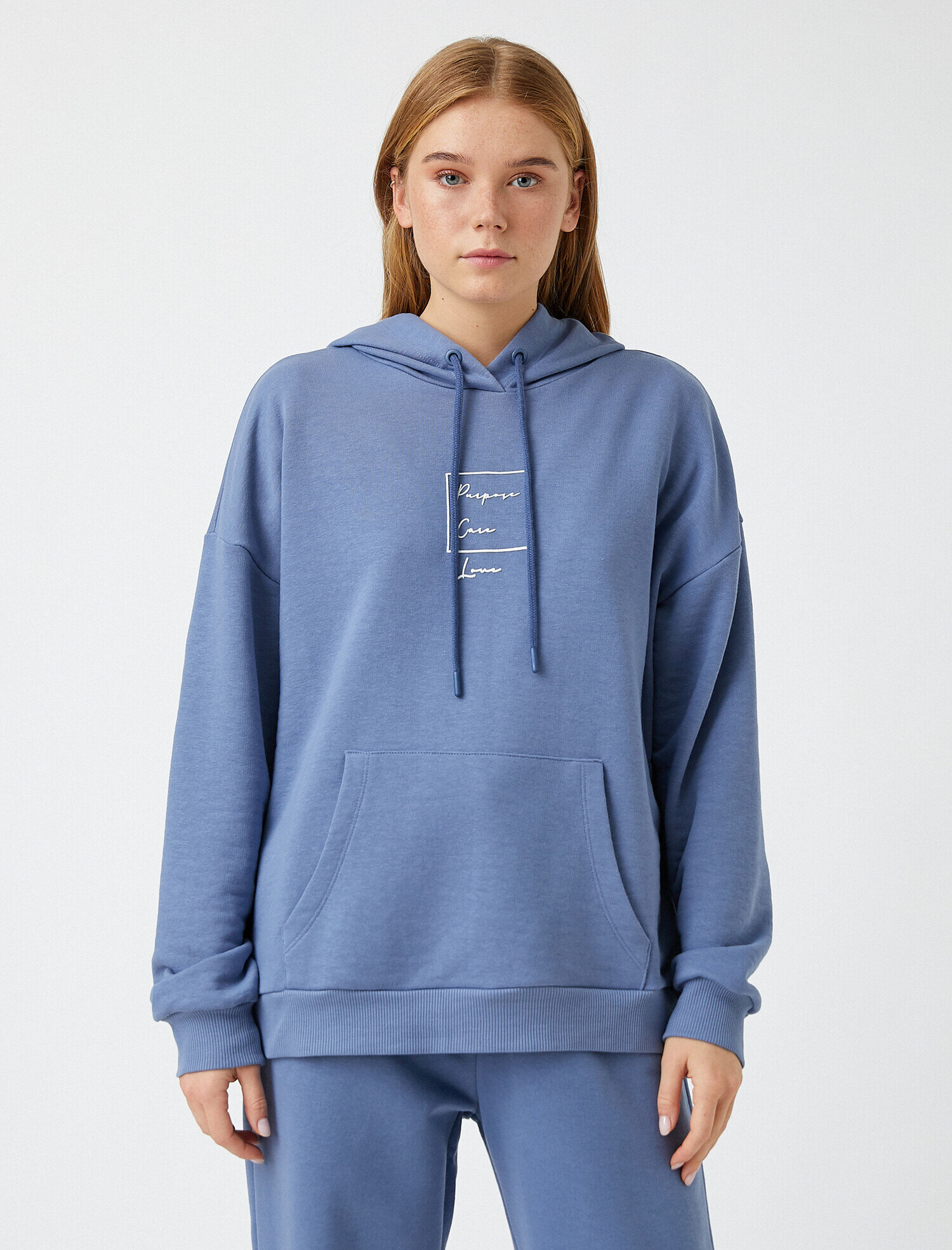 Kapüşonlu Baskılı Sweatshirt