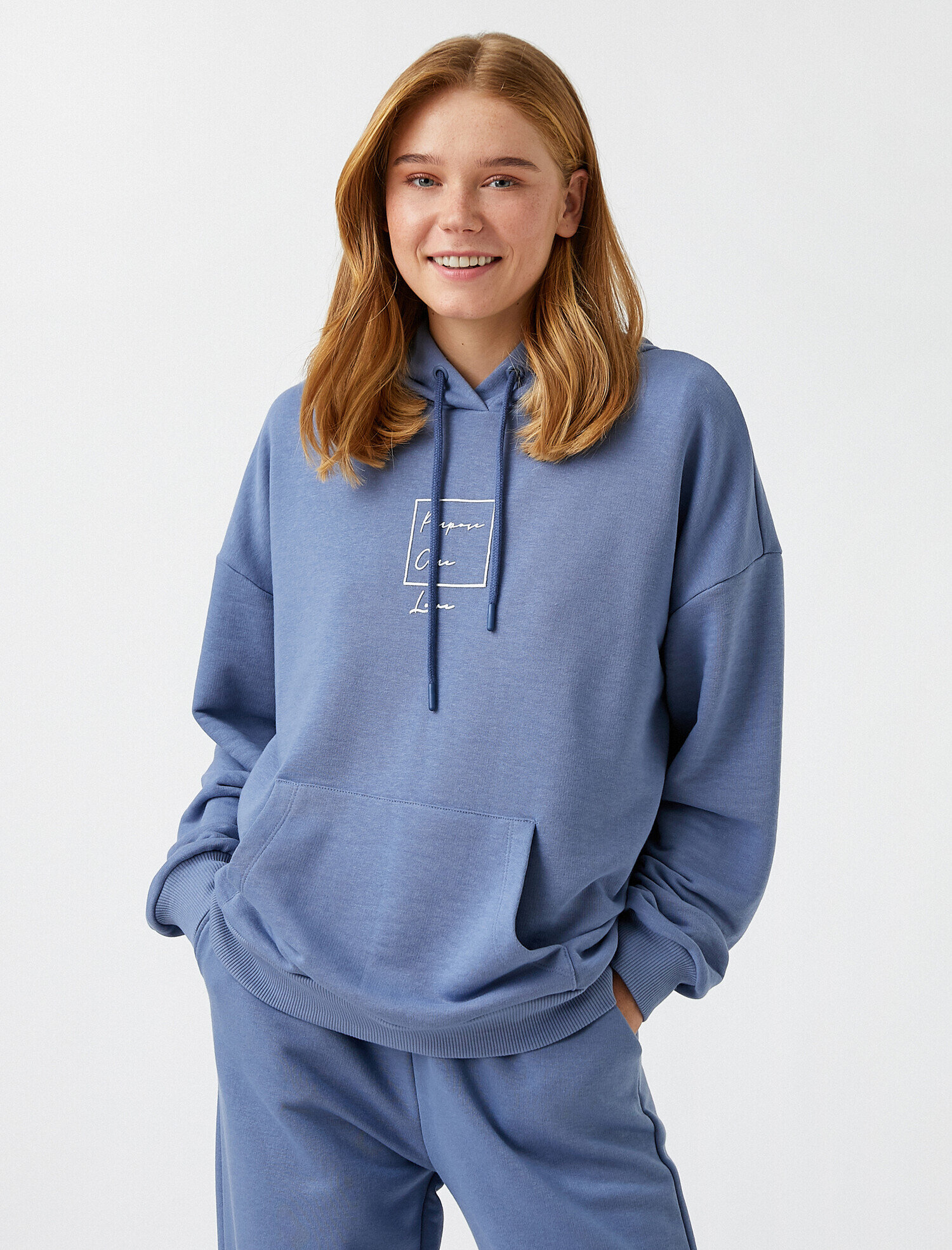 Kapüşonlu Baskılı Sweatshirt