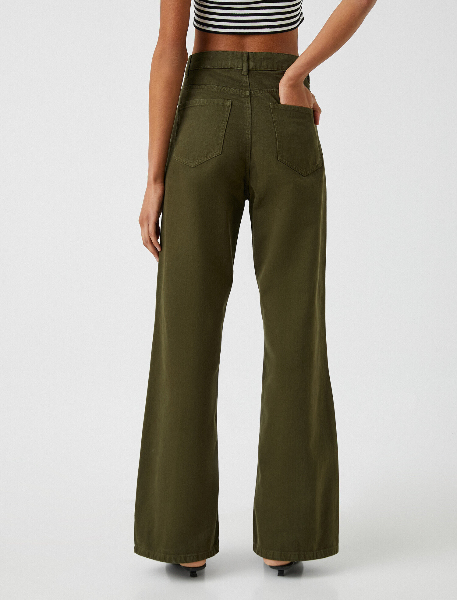   Yüksek Bel Bol Paça Kot Pantolon - Straight  Jean