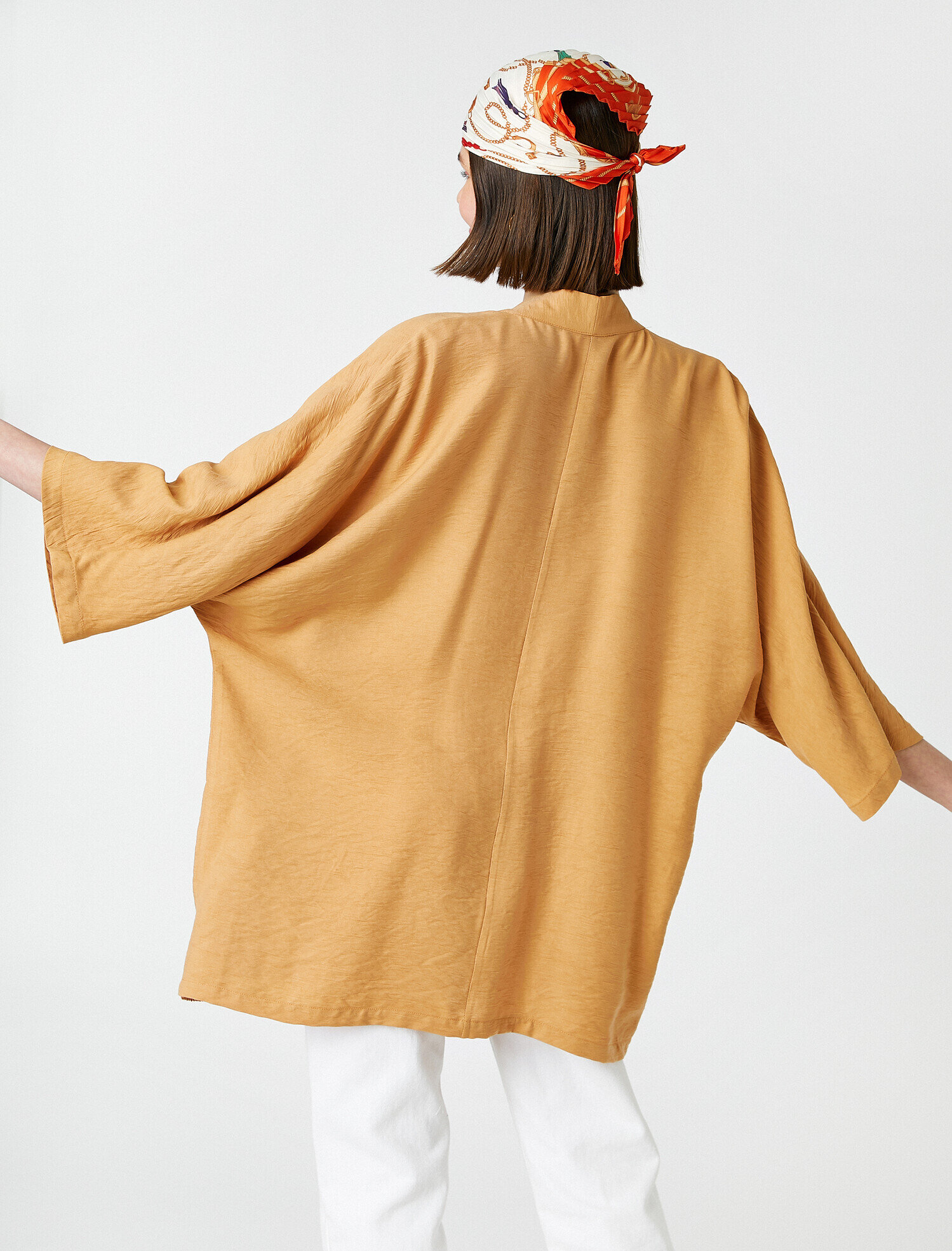Koton 3/4 Kol Oversize Kimono. 4