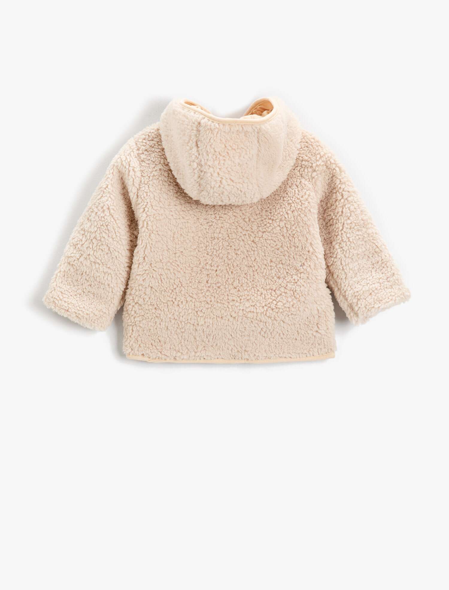  Kız Bebek Peluş Fermuarlı Kapüşonlu Ceket