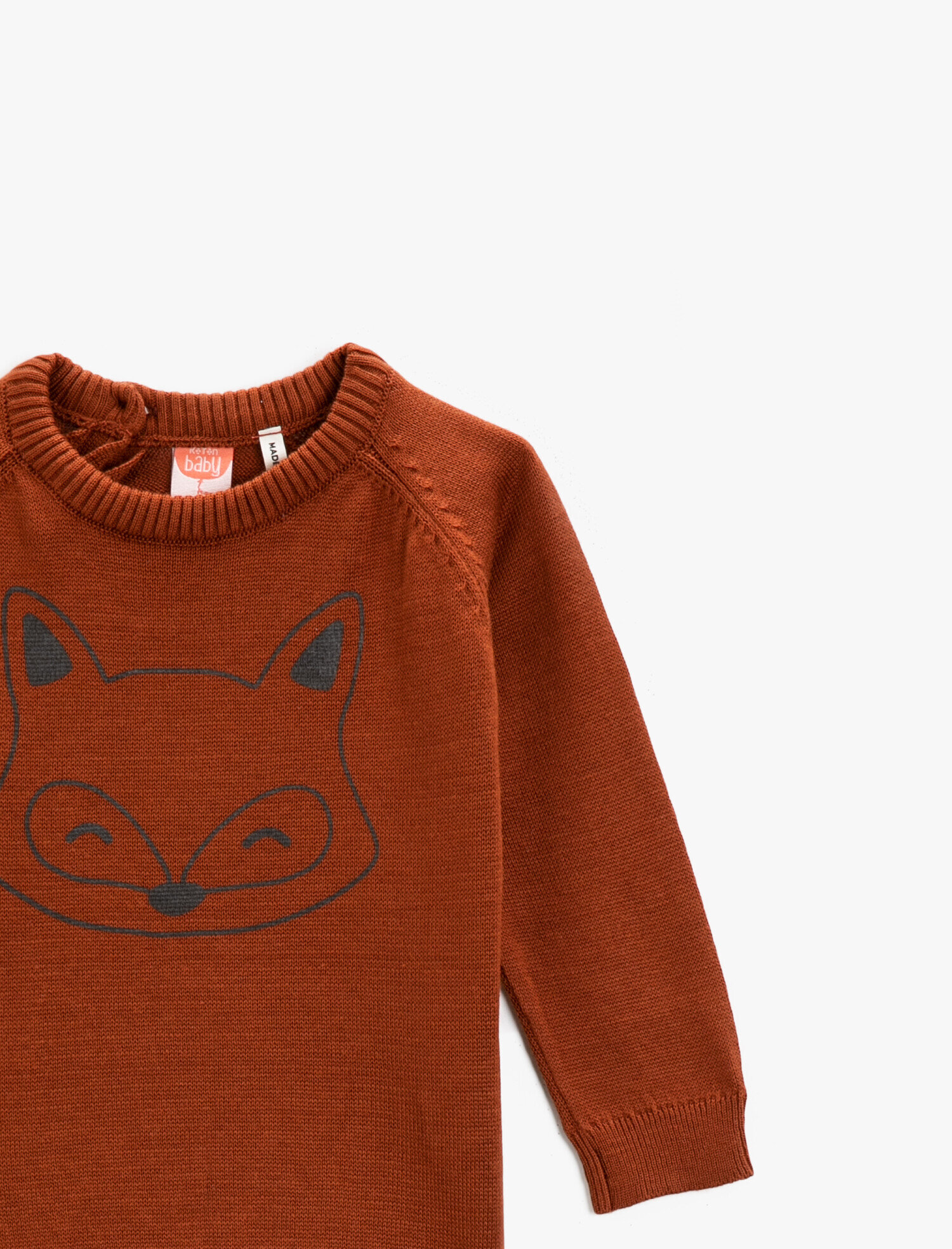  Erkek Bebek Baskılı Bisiklet Yaka Kazak