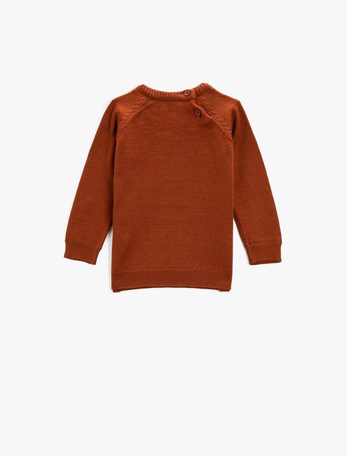 Erkek Bebek Baskılı Bisiklet Yaka Kazak