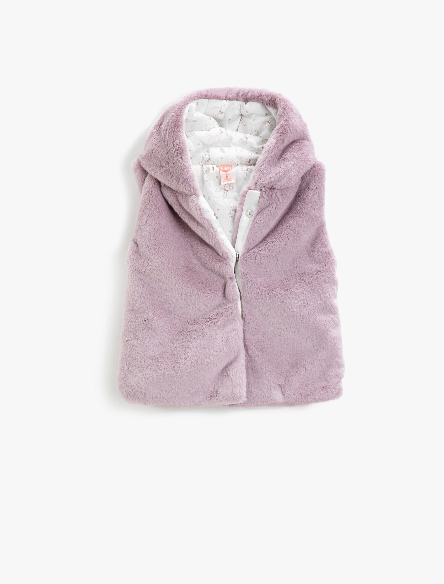  Kız Bebek Kapüşonlu Peluş Yelek İçi Astarlı Çıtçıt Kapamalı