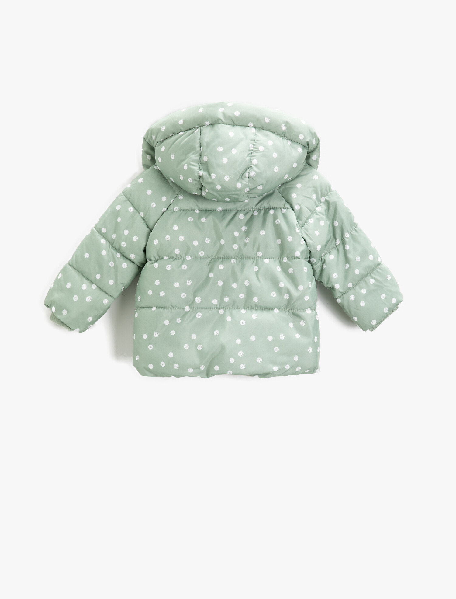  Kız Bebek Puantiyeli Kapüşonlu Anorak Mont