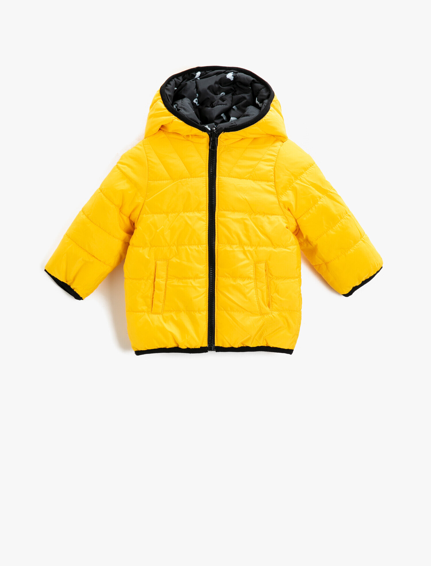  Erkek Bebek Baskılı Kapüşonlu Anorak Mont