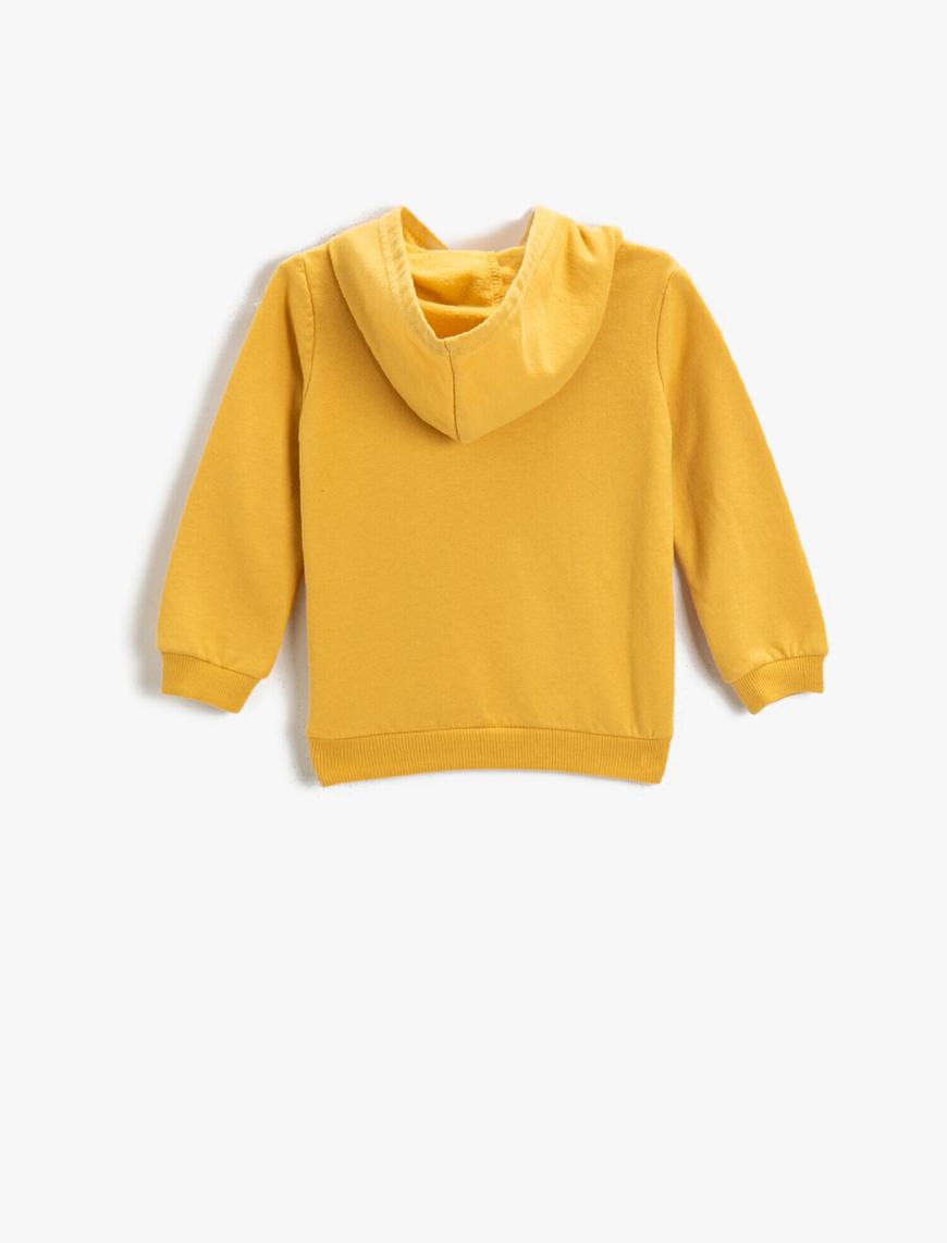  Erkek Bebek Basketbol Baskılı Kapüşonlu Sweatshirt Pamuklu