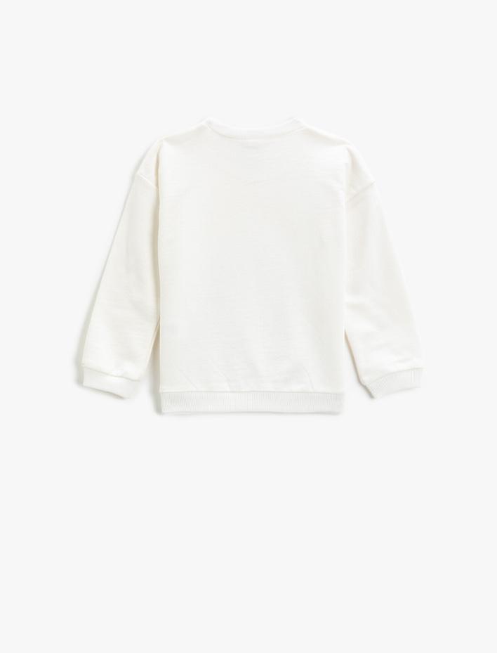 Kız Bebek Minnie Mouse Baskılı Sweatshirt Bisiklet Yaka Lisanslı Pamuklu