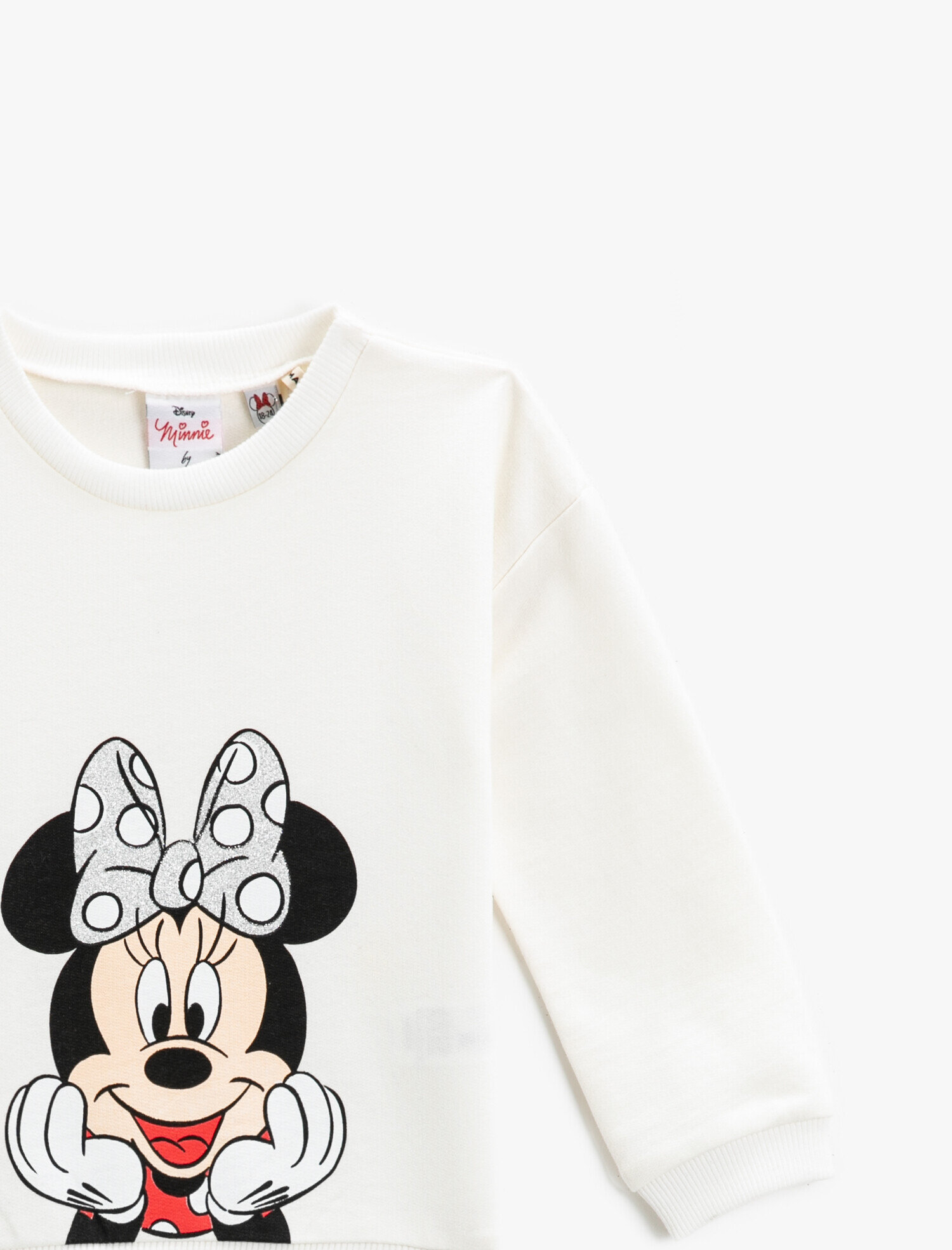 Kız Bebek Minnie Mouse Baskılı Sweatshirt Bisiklet Yaka Lisanslı Pamuklu
