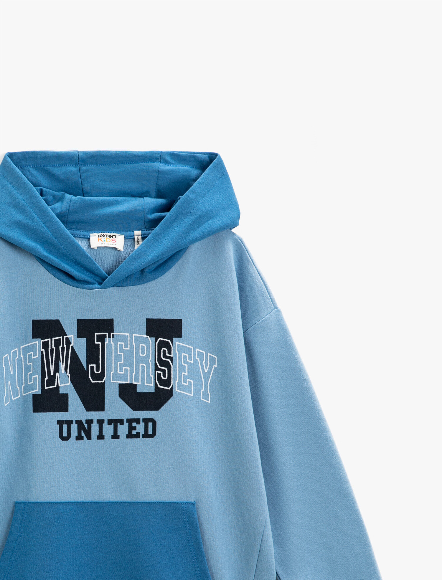  Erkek Çocuk Baskılı Kanguru Cepli Kapüşonlu Sweatshirt