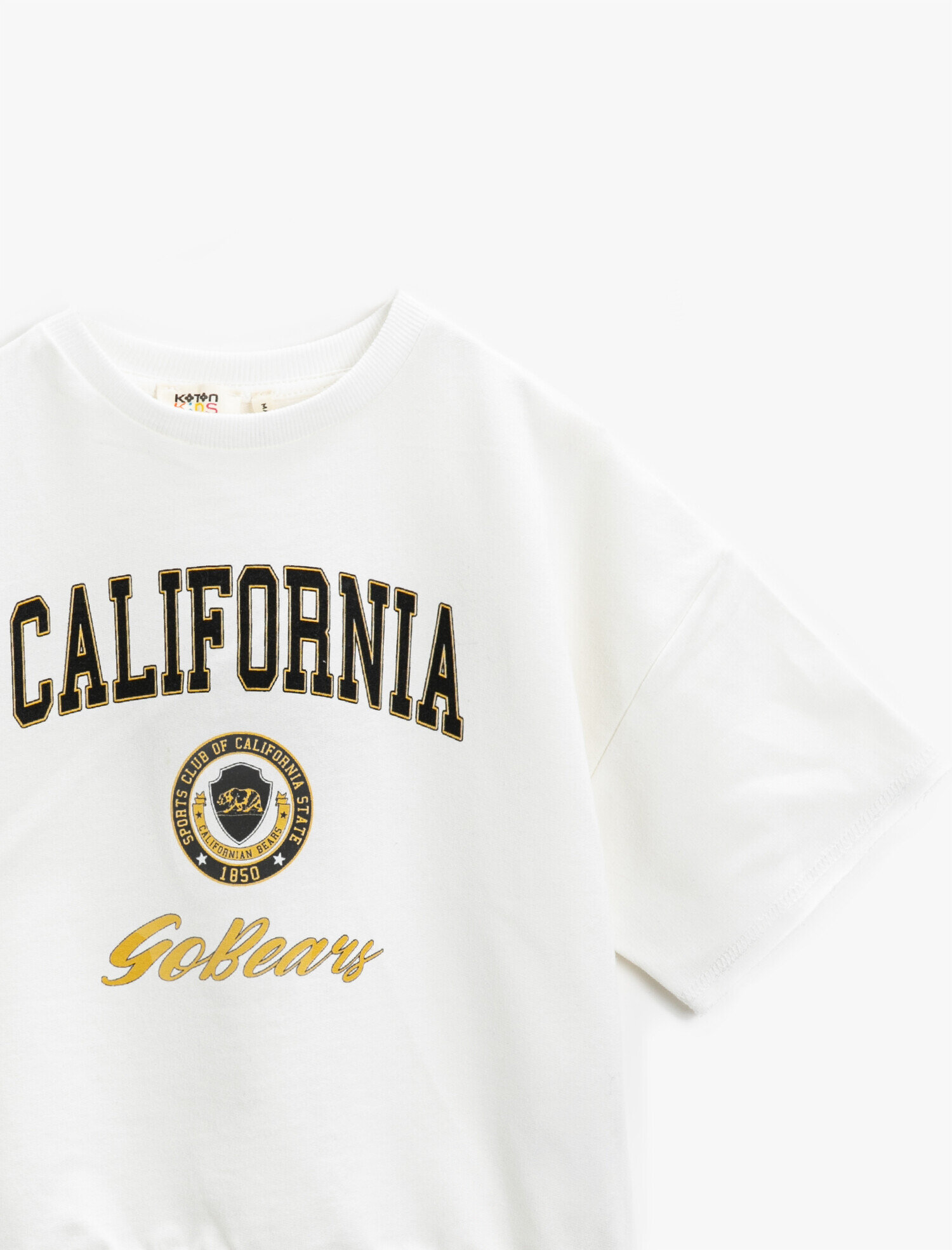  Erkek Çocuk Baskılı Kısa Kollu Sweatshirt Pamuklu Bisiklet Yaka