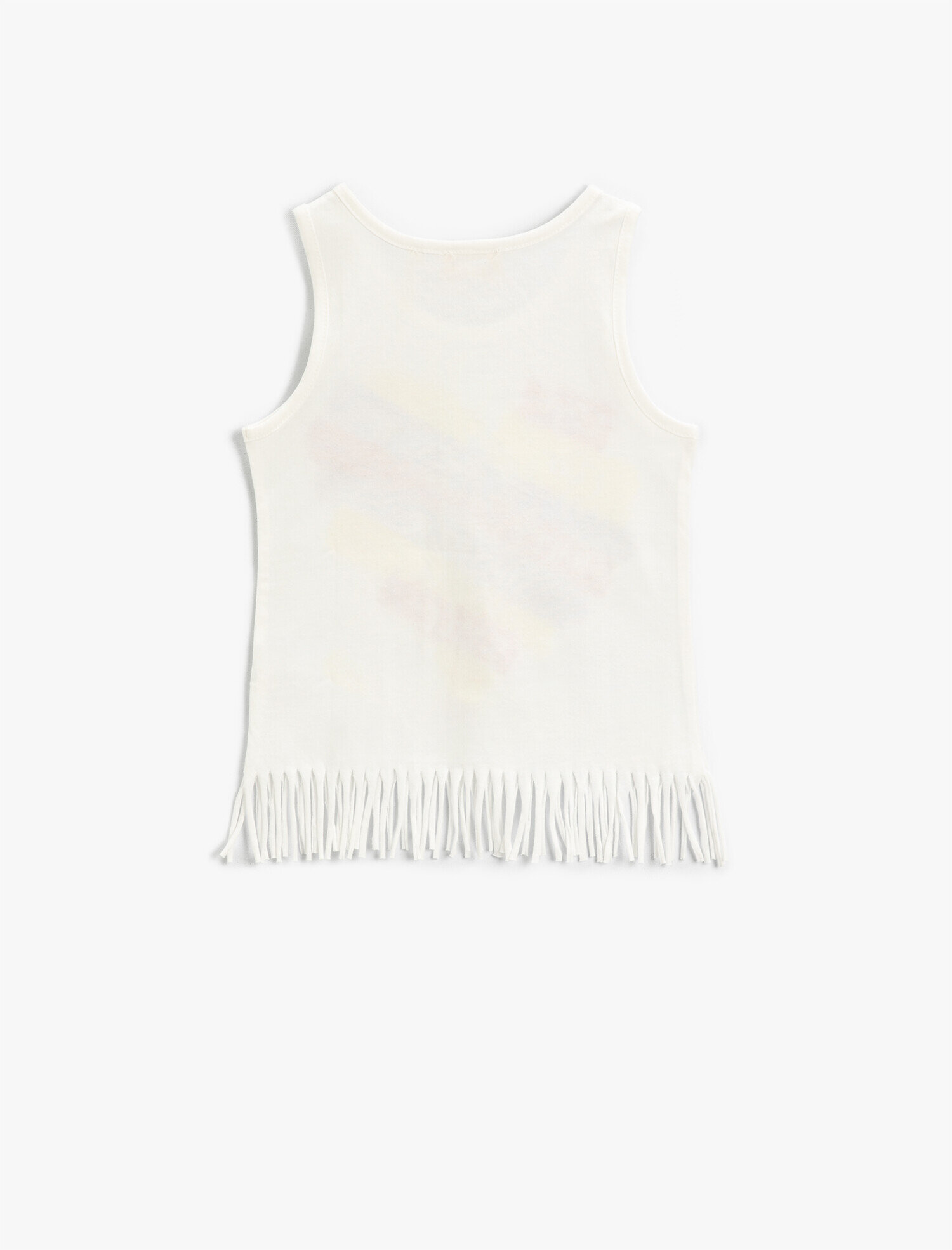  Kız Çocuk Slogan Baskılı Püsküllü Atlet Pamuklu