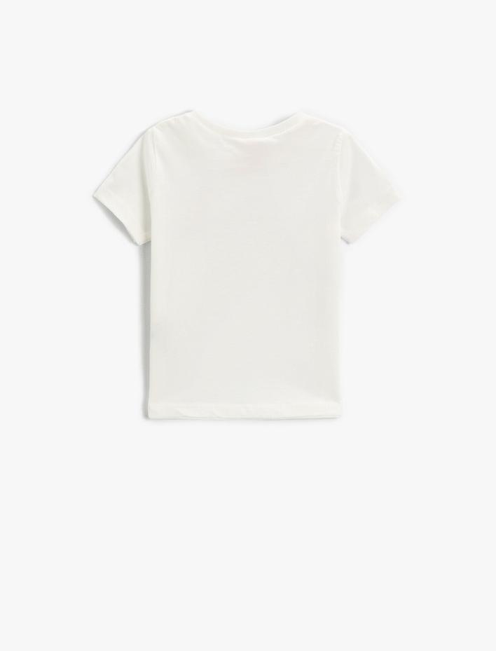 Erkek Bebek Zürafa Baskılı Kısa Kollu Tişört Pamuklu