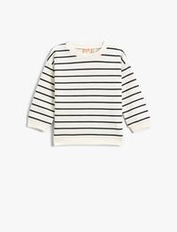 Çizgili Sweatshirt Pamuklu