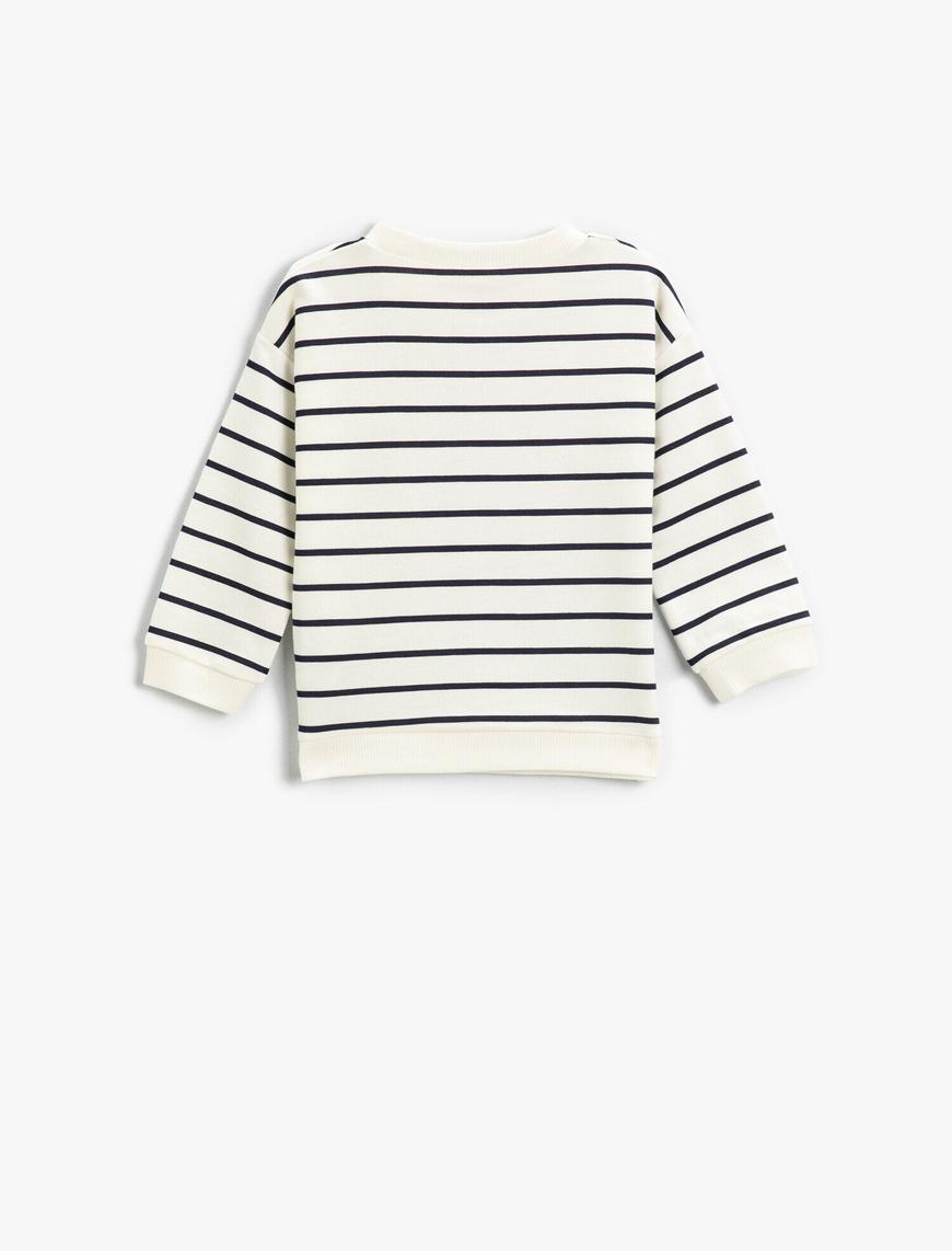  Erkek Bebek Çizgili Sweatshirt Pamuklu