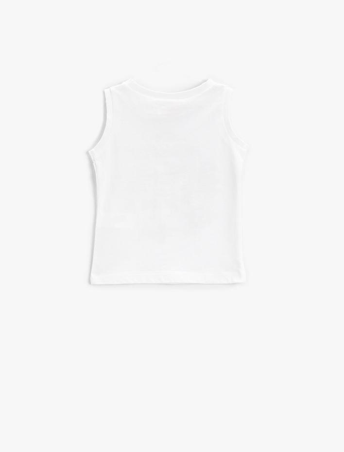 Erkek Bebek Kolsuz Baskılı Atlet Pamuklu