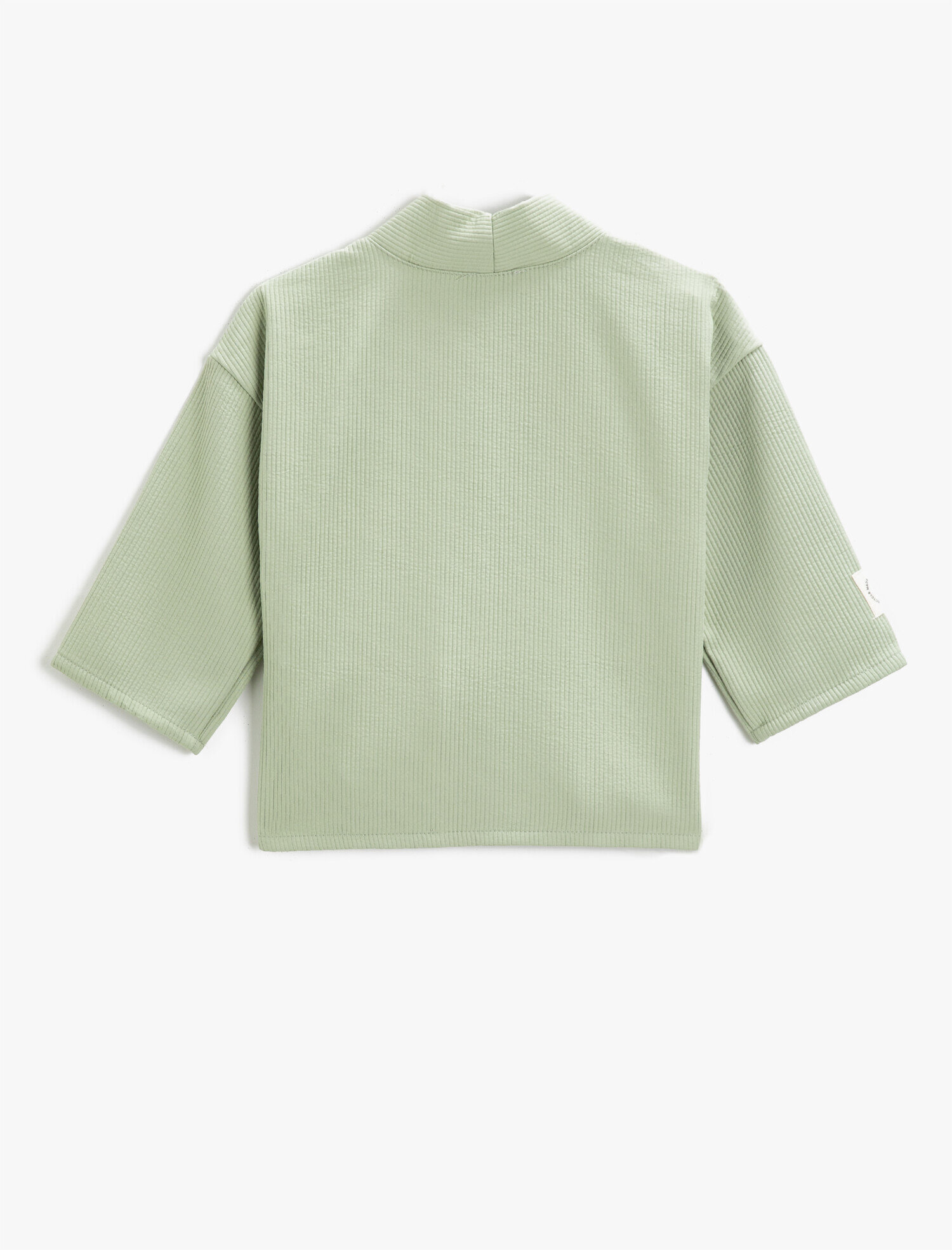  Kız Çocuk Dokulu Beli Bağlamalı Kaban Kruvaze Yaka