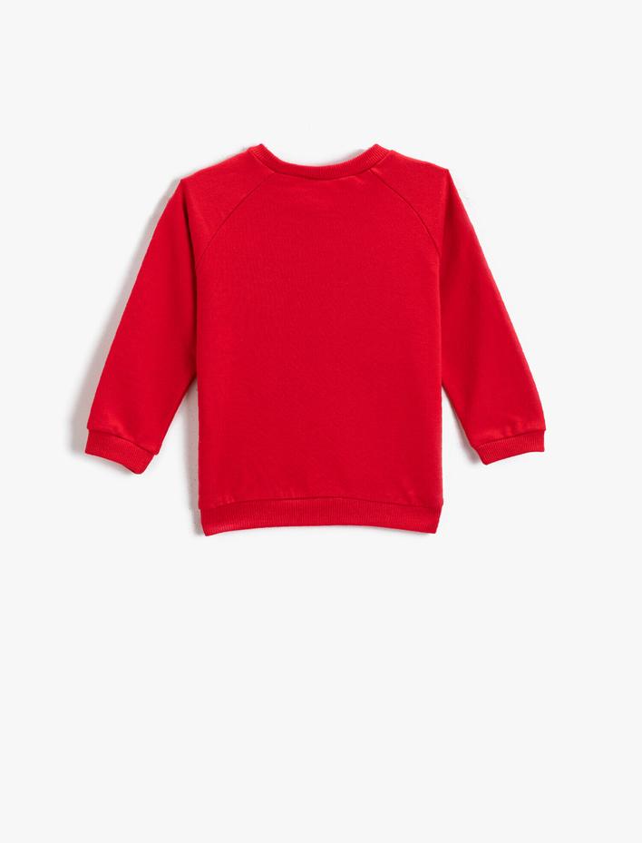 Erkek Bebek Yılbaşı Temalı Sweatshirt Bisiklet Yaka Pamuklu