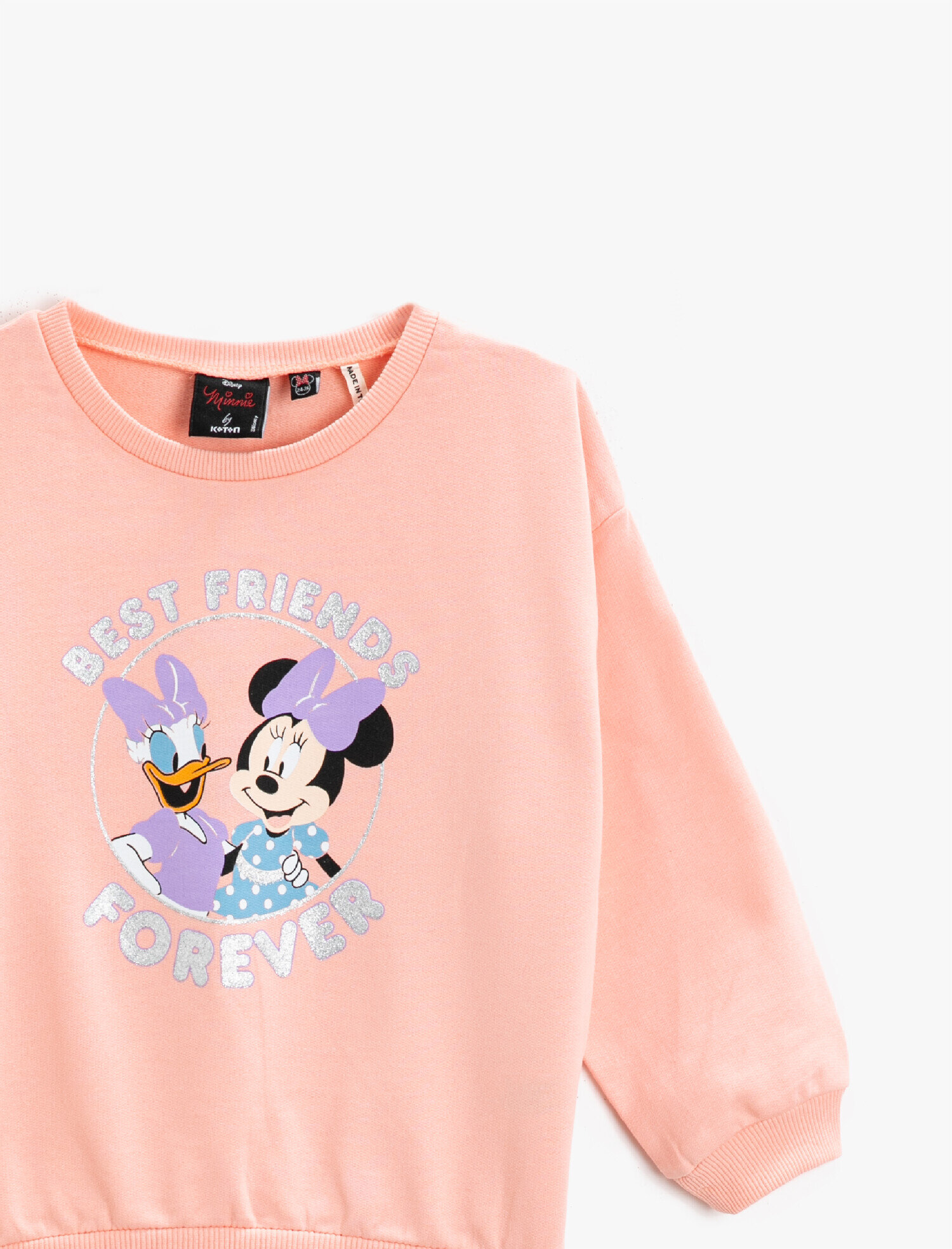  Kız Bebek Minnie Mouse Baskılı Sweatshirt Lisanslı Pamuklu