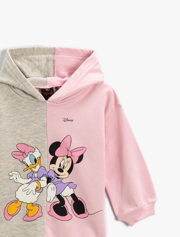  Kız Bebek Disney Lisanslı Kapüşonlu Sweatshirt Pamuklu