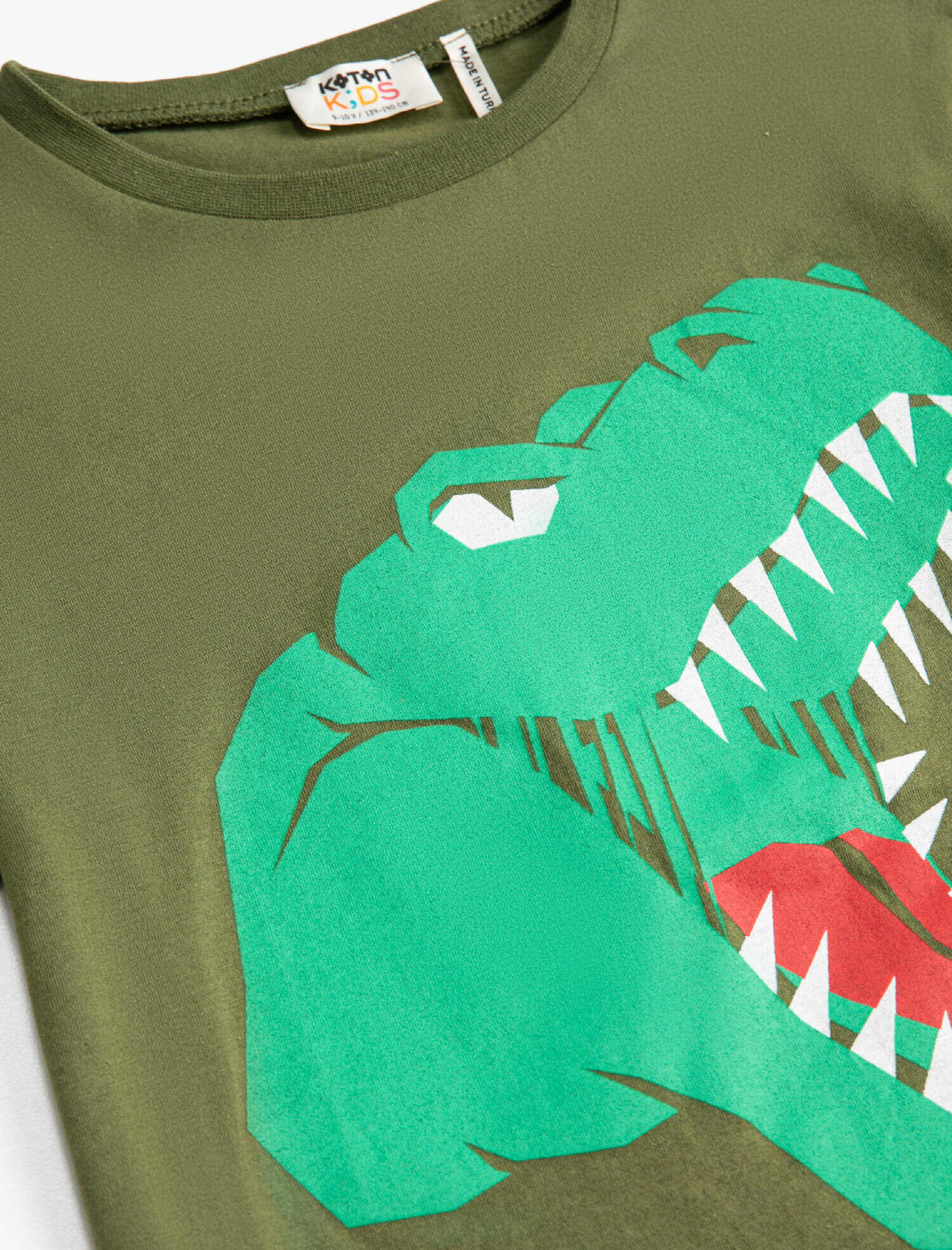  Erkek Çocuk Dinozor Baskılı Kısa Kollu Tişört Pamuklu