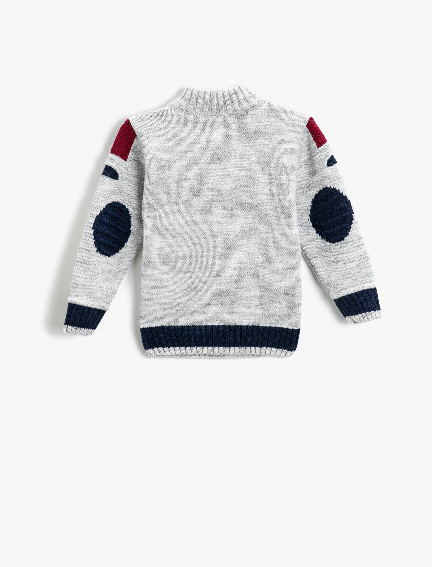 Erkek Bebek Yazı İşlemeli Yakası Düğmeli Kazak