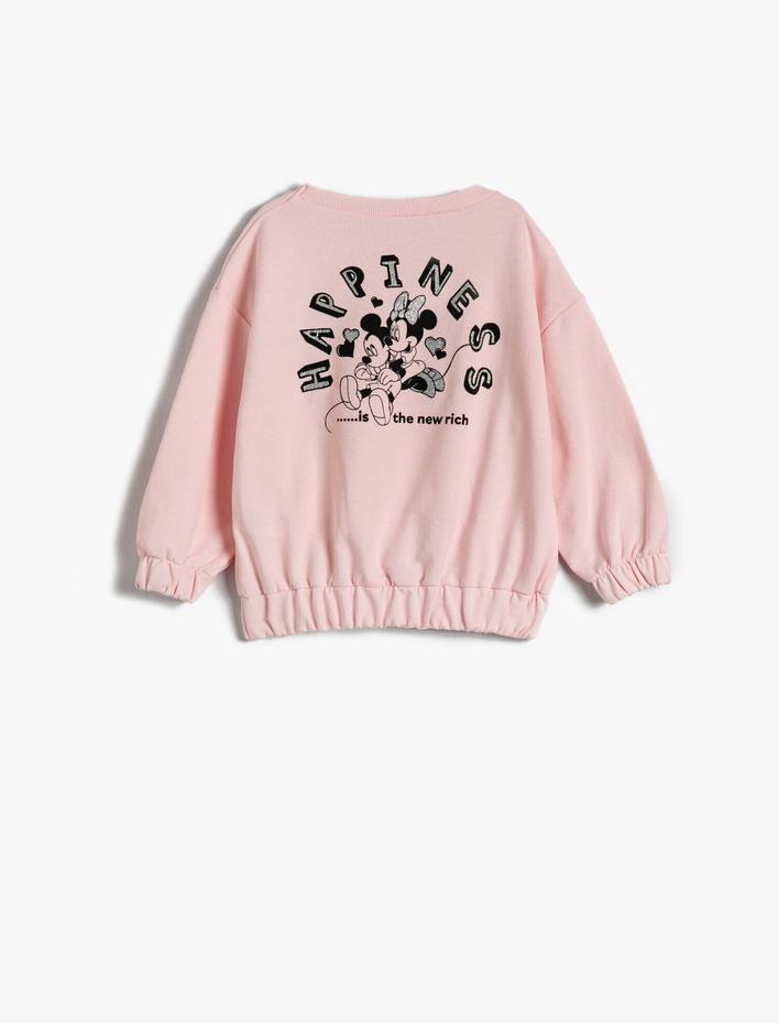 Kız Bebek Disney Lisanslı Beli Lastikli Sweatshirt Pamuklu
