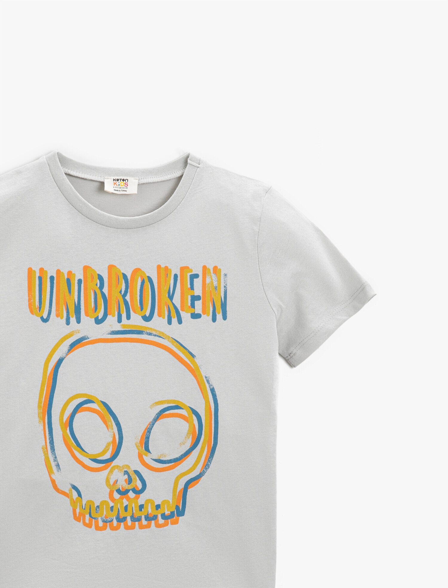  Erkek Çocuk Kuru Kafa Baskılı Kısa Kollu Tişört Pamuklu