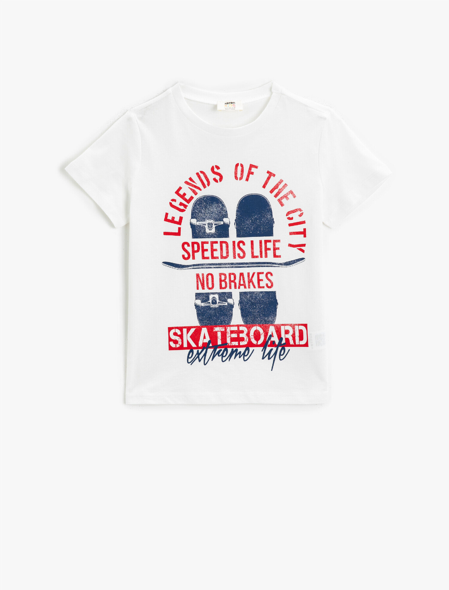  Erkek Çocuk Kaykay Baskılı Kısa Kollu Tişört Pamuklu