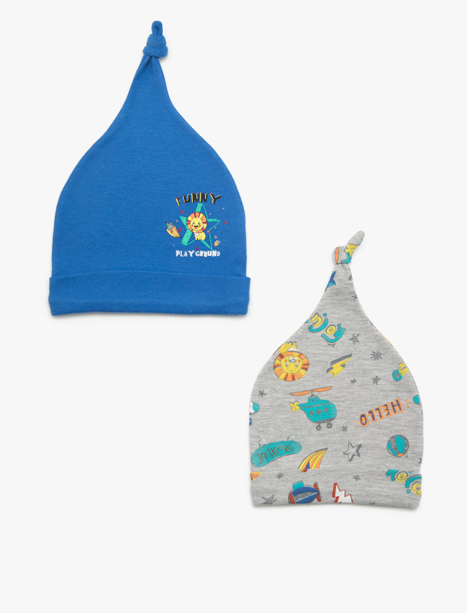  Erkek Bebek Baskı Detaylı Bere