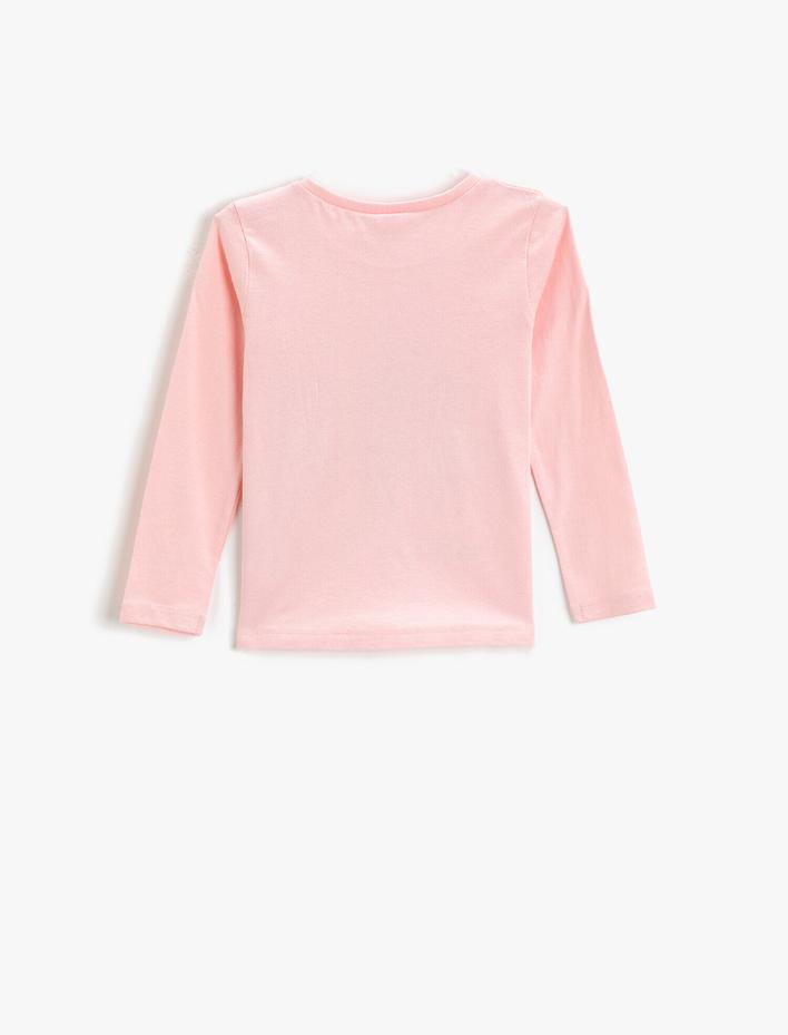 Kız Bebek Baskılı Uzun Kollu Tişört Pamuklu