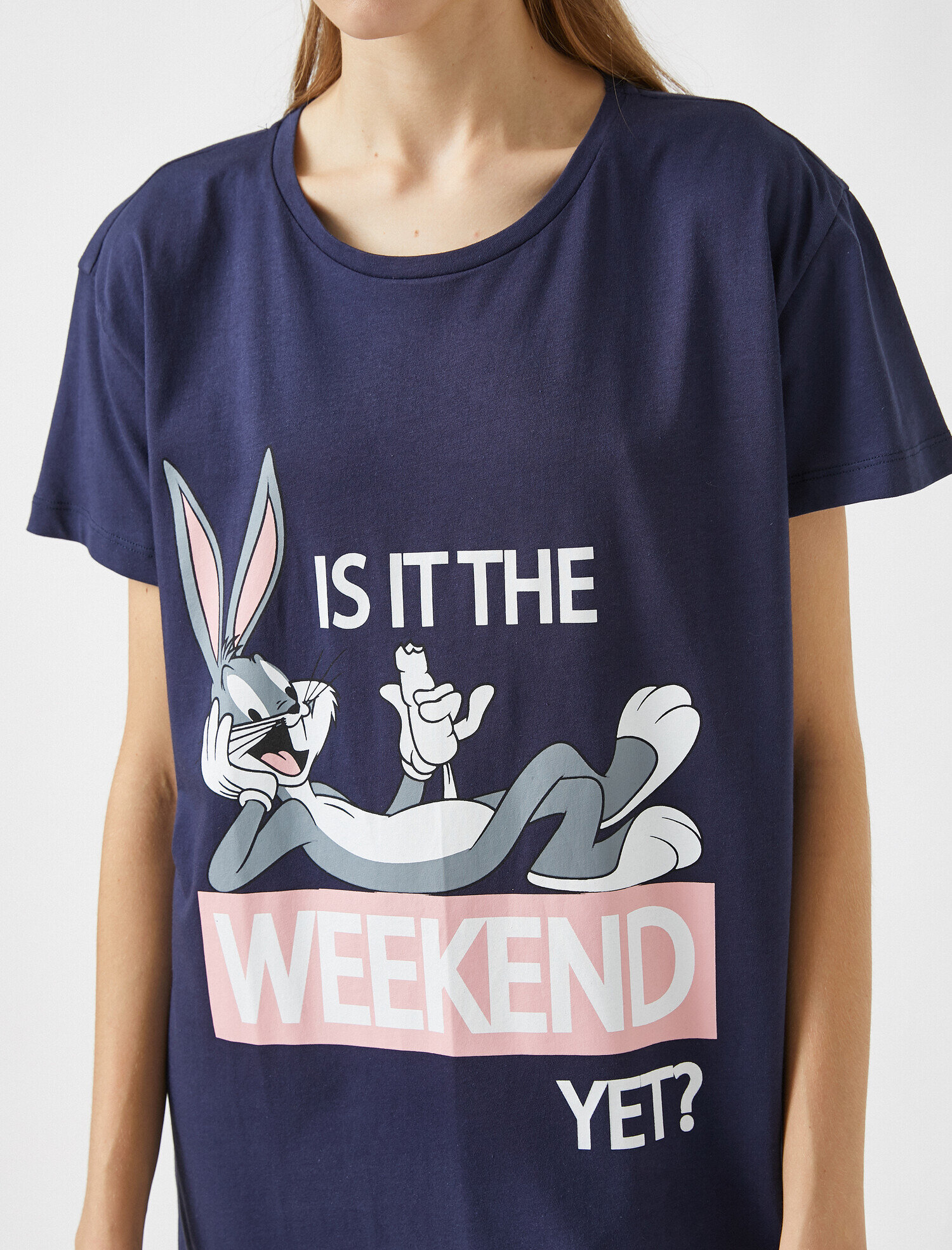 Bugs Bunny Lisanslı Kısa Kollu Pamuklu Gecelik