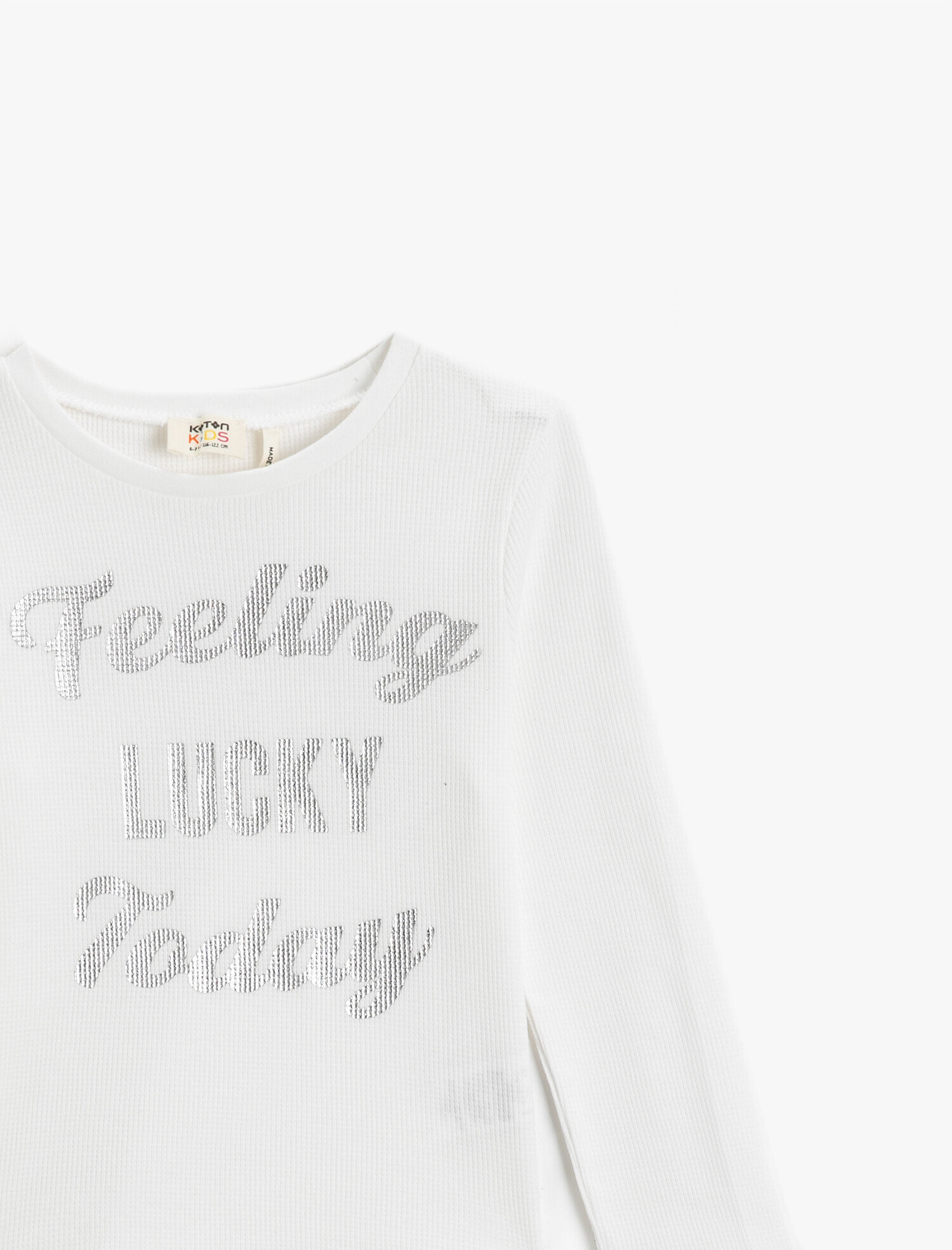  Kız Çocuk Slogan Baskılı Tişört Pamuklu