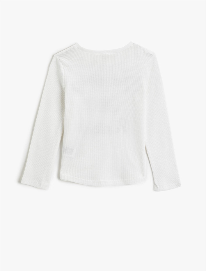 Kız Çocuk Slogan Baskılı Tişört Pamuklu