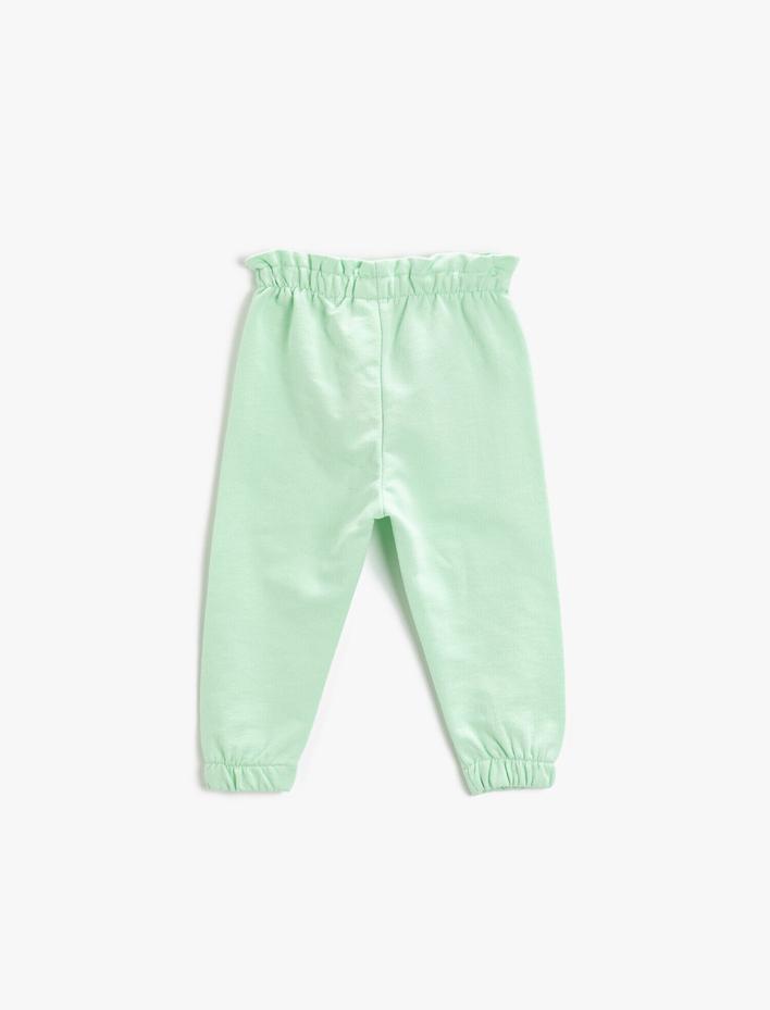 Kız Bebek Beli Fırfırlı Jogger Eşofman Altı Pamuklu