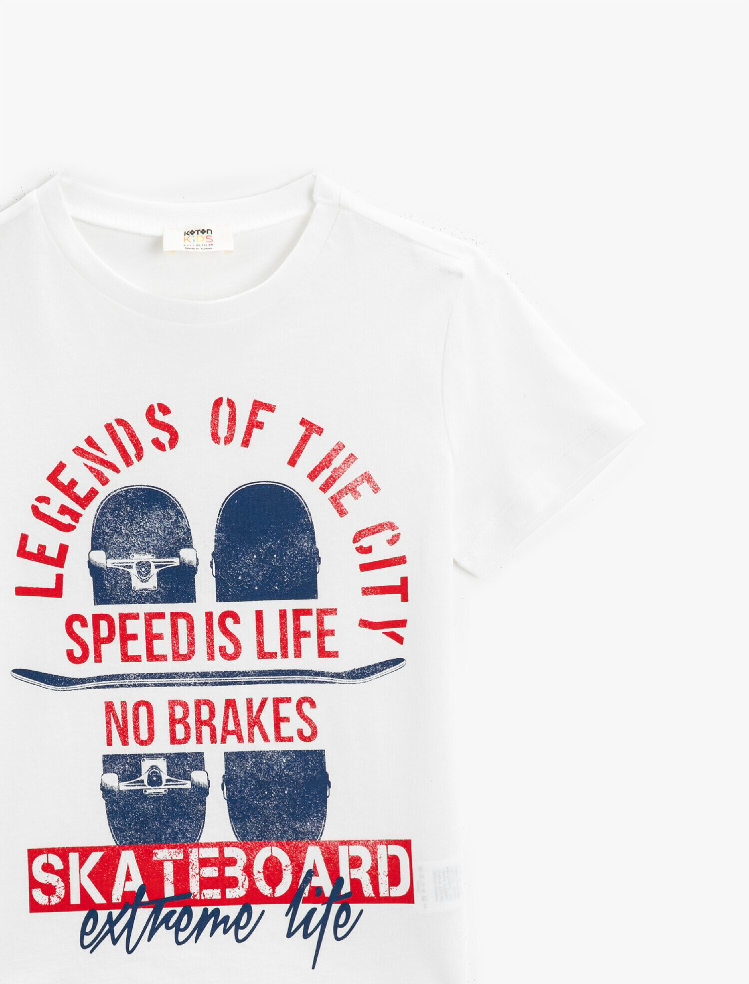  Erkek Çocuk Kaykay Baskılı Kısa Kollu Tişört Pamuklu