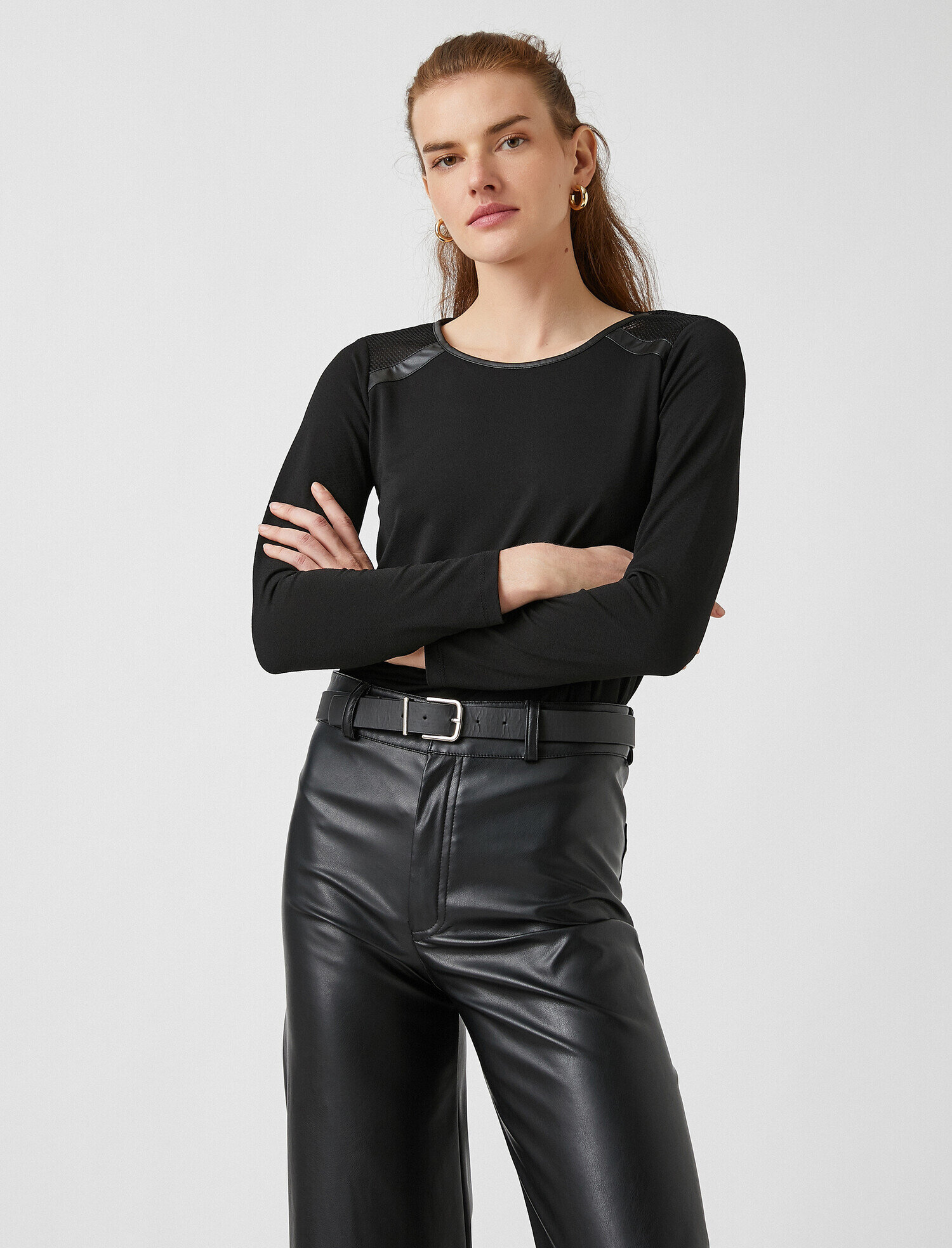   Bisiklet Yaka Bluz Uzun Kollu