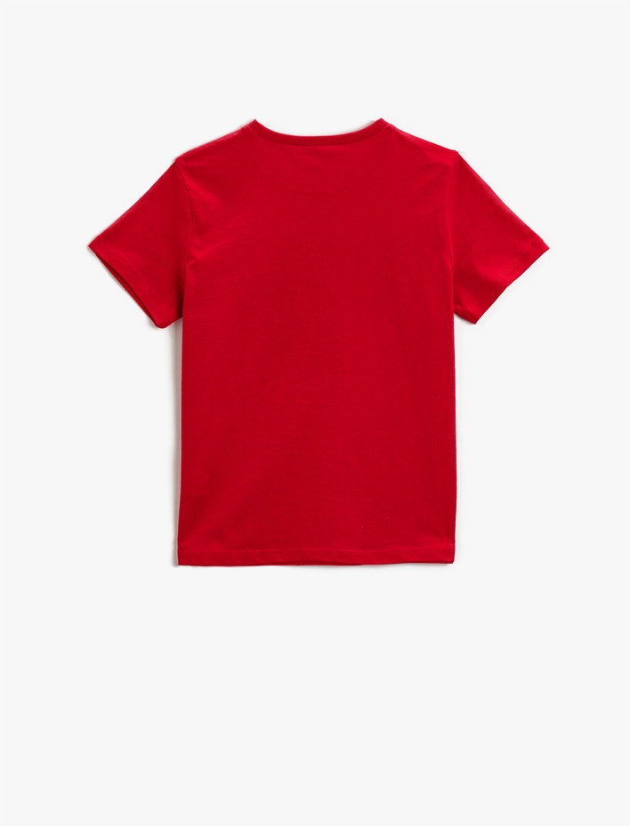 Erkek Çocuk Slogan Baskılı Tişört Pamuklu Kısa Kollu