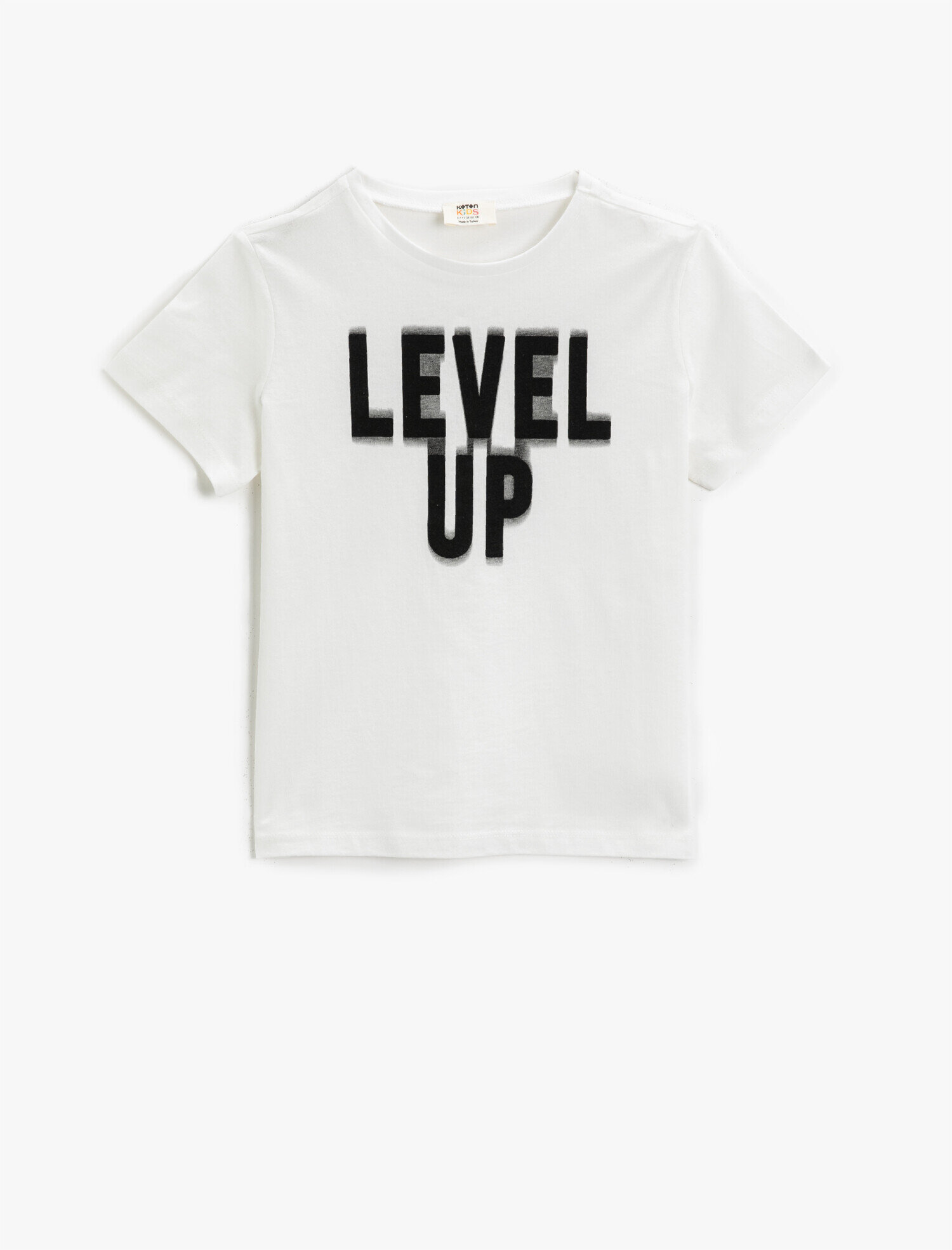  Erkek Çocuk Slogan Baskılı Tişört Pamuklu Kısa Kollu