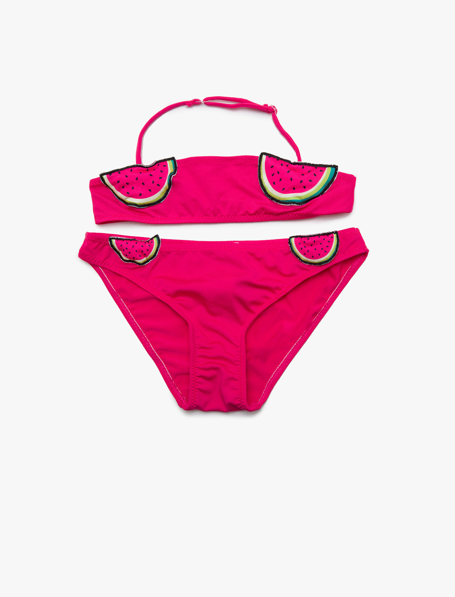  Kız Çocuk Bikini Takım 2 Parça Karpuz Aplike Detaylı