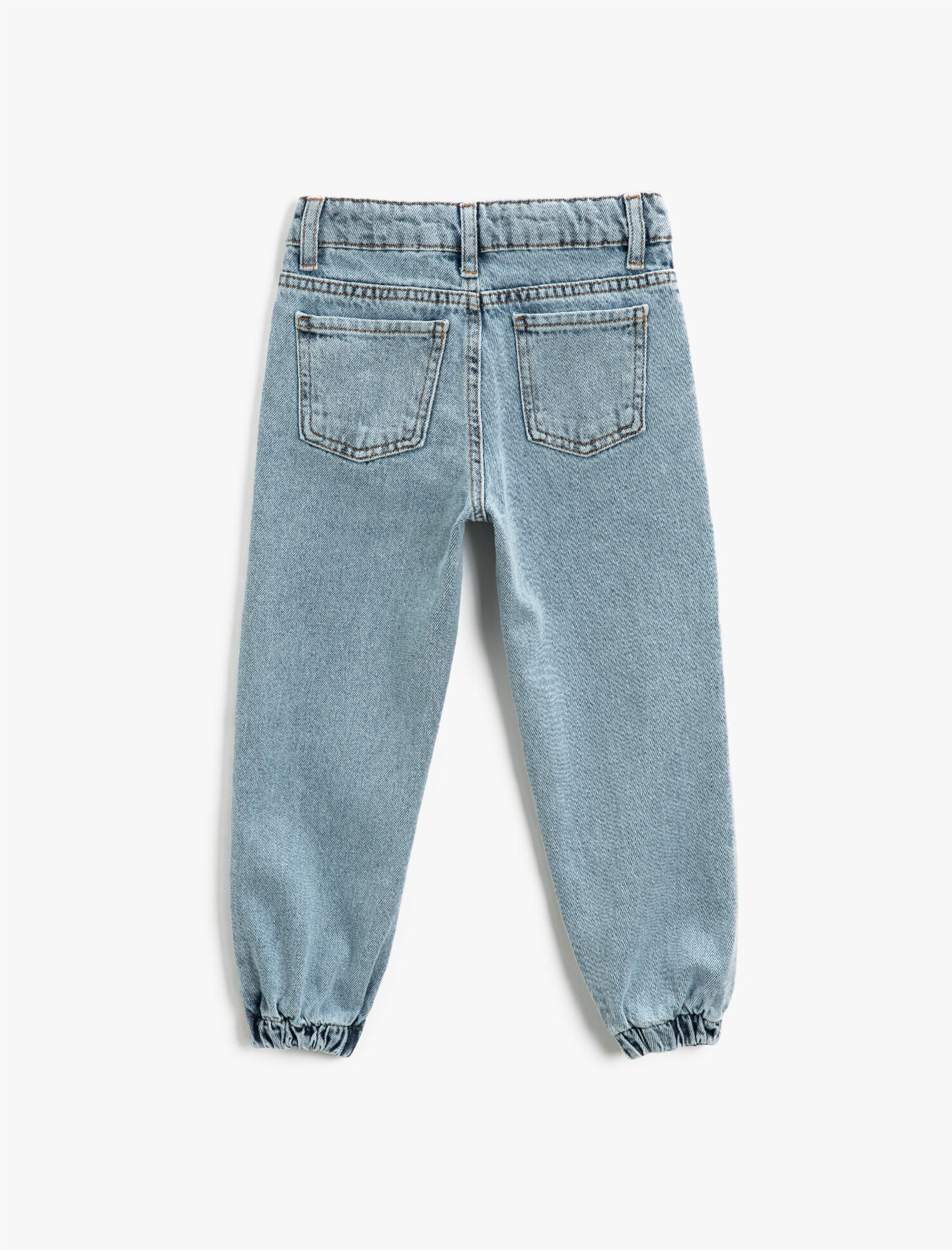  Kız Çocuk Jogger Kot Pantolon Pamuklu Cepli Düğmeli - Jegging Jean