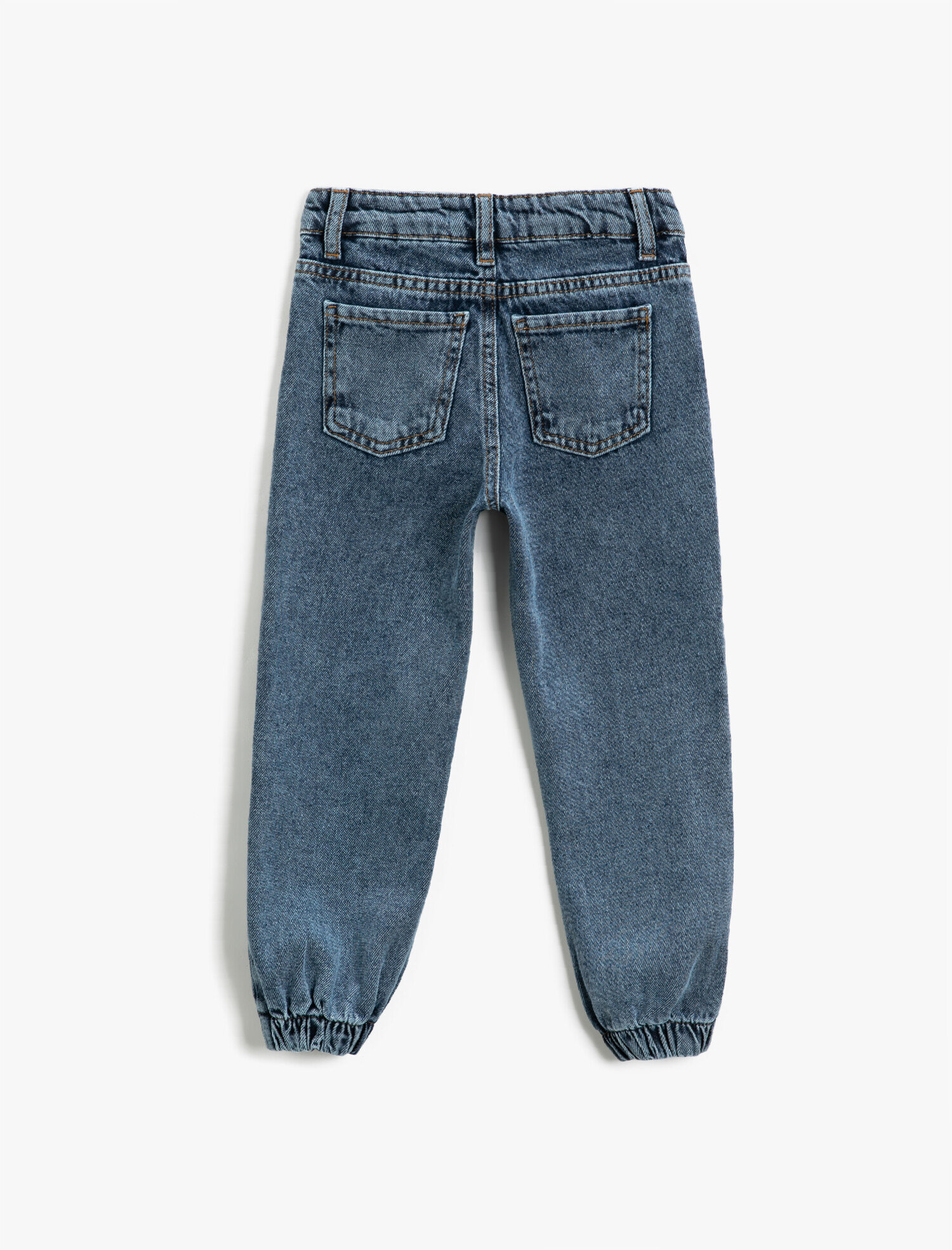  Kız Çocuk Jogger Kot Pantolon Pamuklu Cepli Düğmeli - Jegging Jean