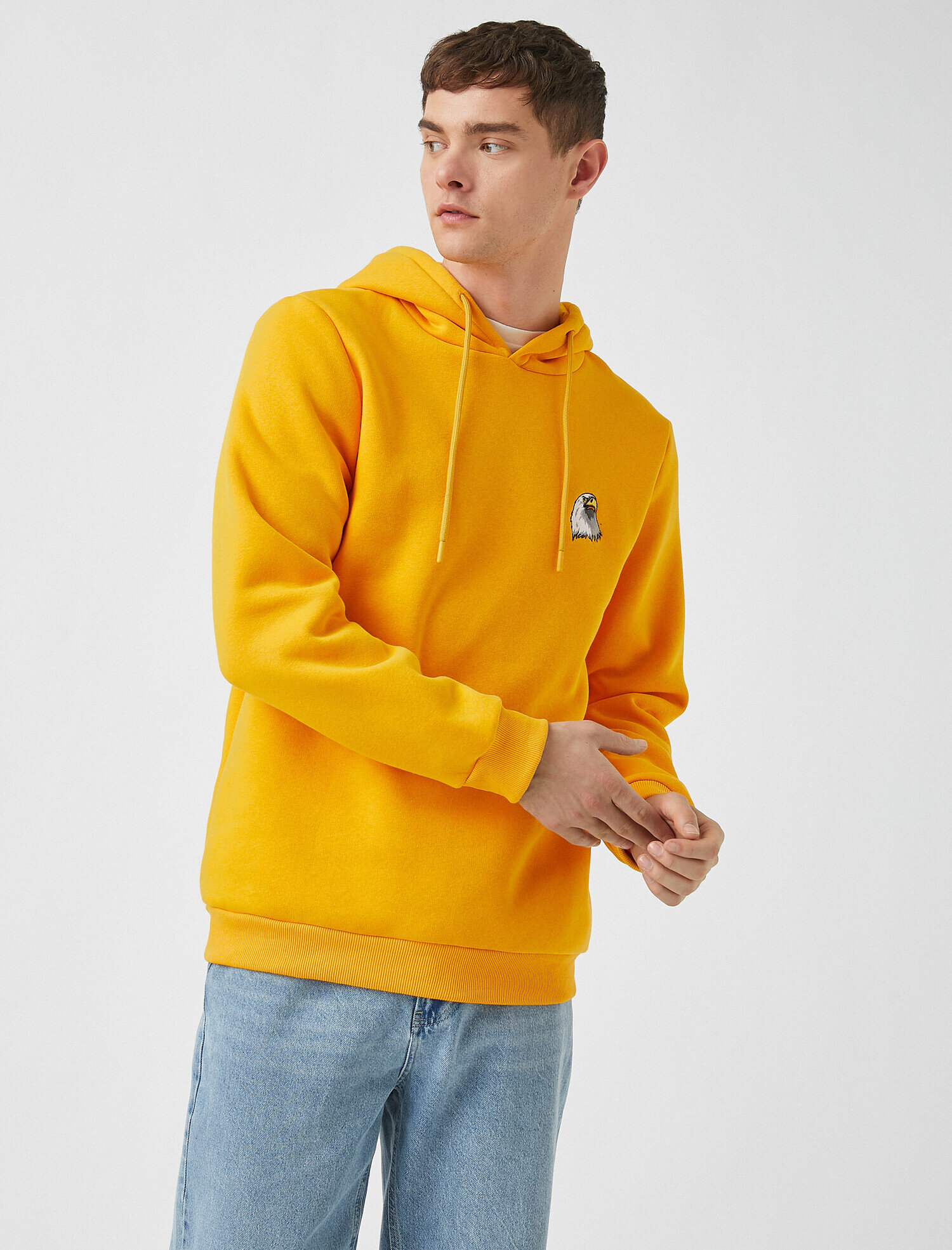   Kartal İşlemeli Kapşonlu Sweatshirt