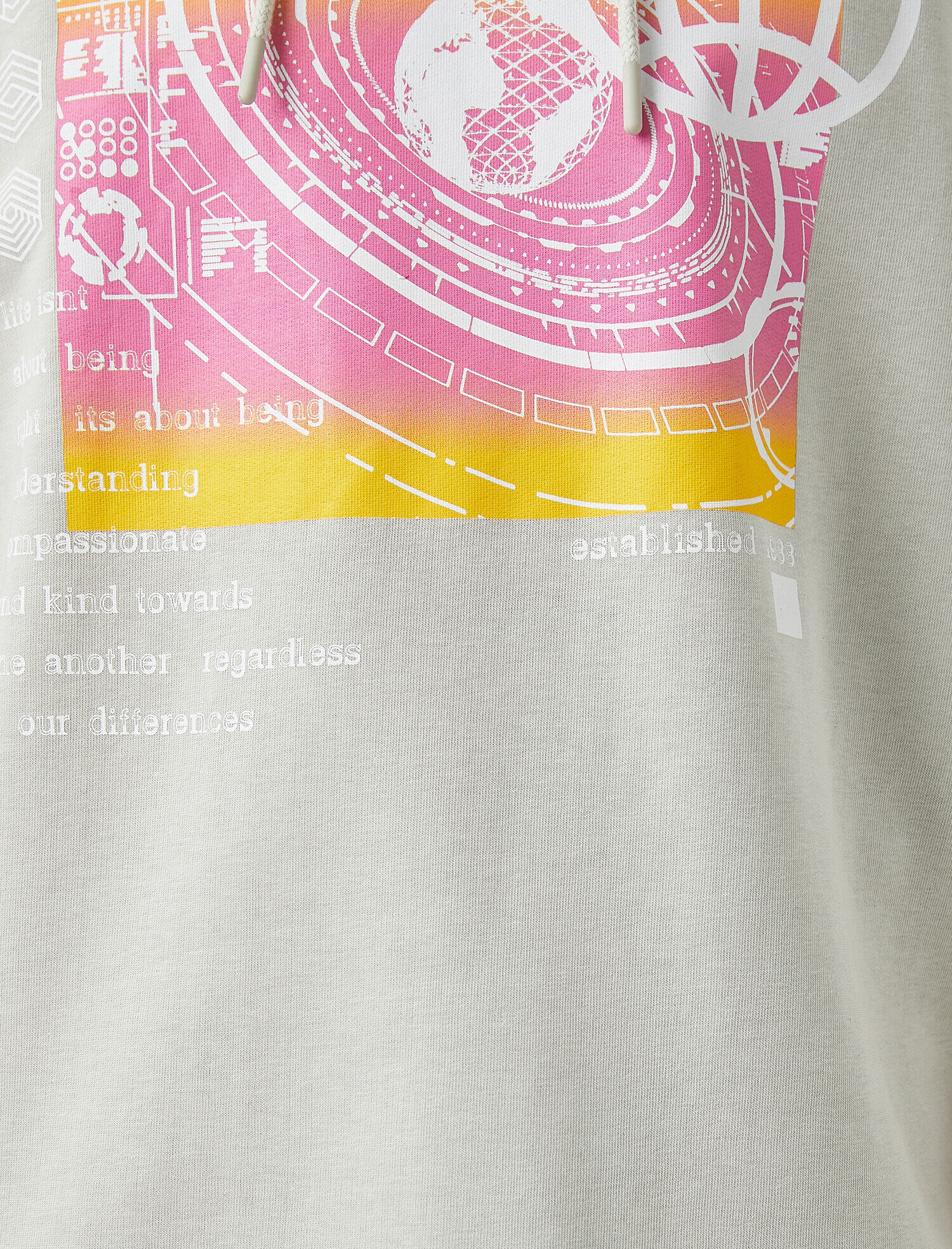 Baskılı Kısa Kollu Kapüşonlu Sweatshirt