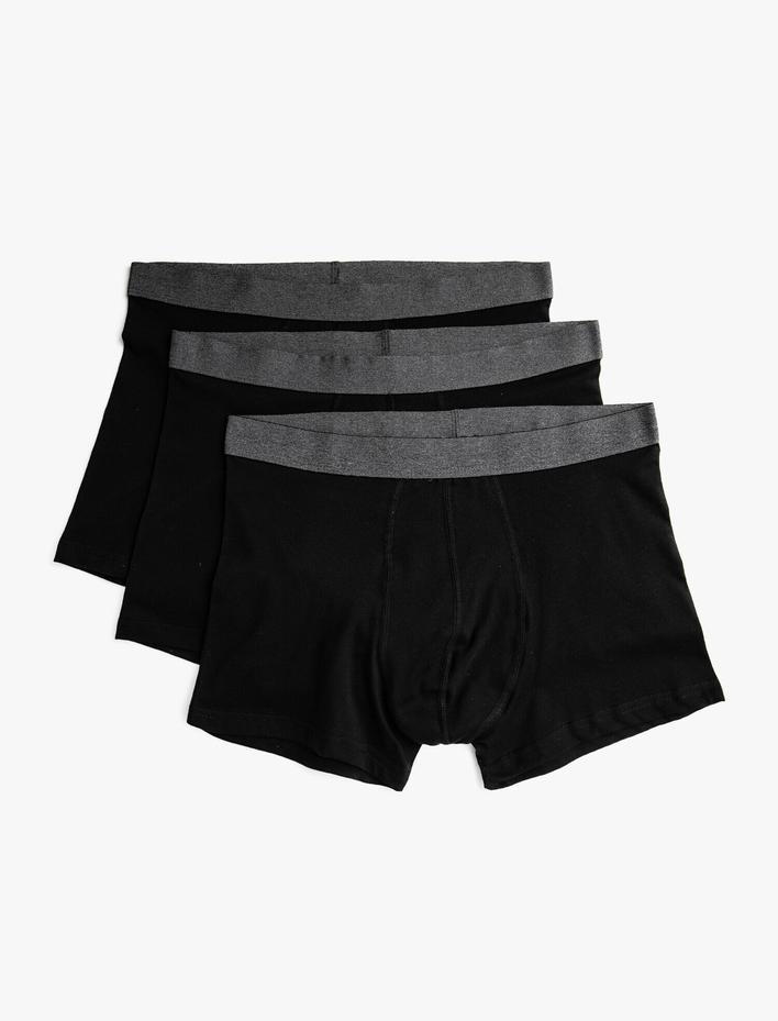  Pamuklu Basic 3'lü Boxer Seti