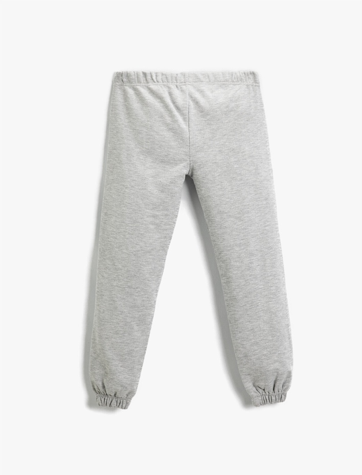 Kız Çocuk Basic Fiyonklu Jogger Eşofman Altı Pamuklu