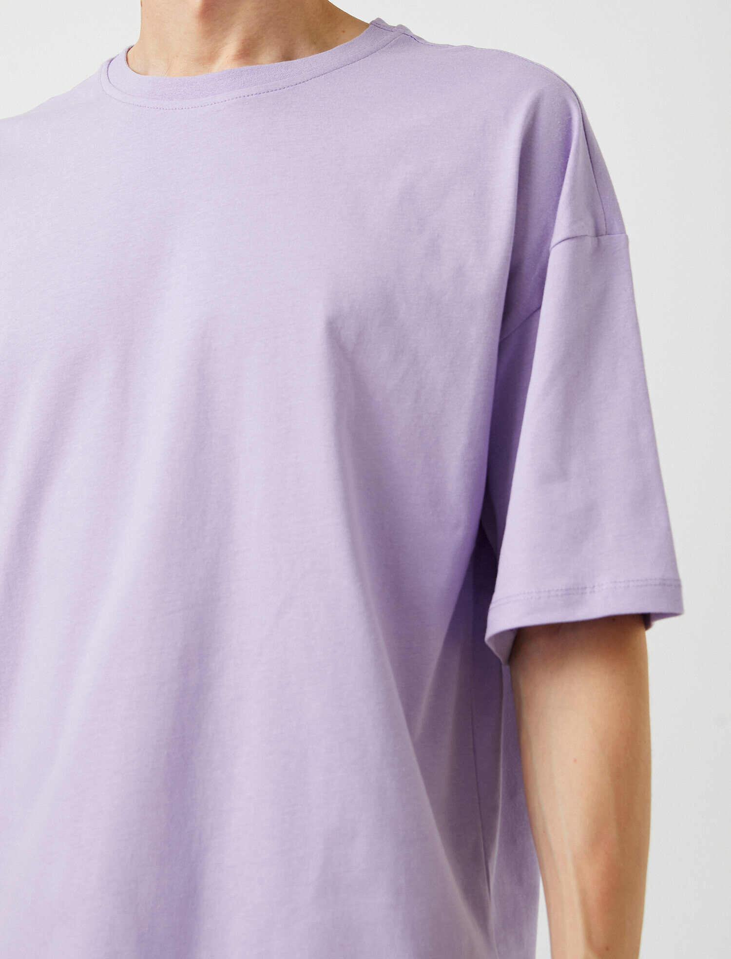   Basic Oversize Tişört Bisiklet Yaka