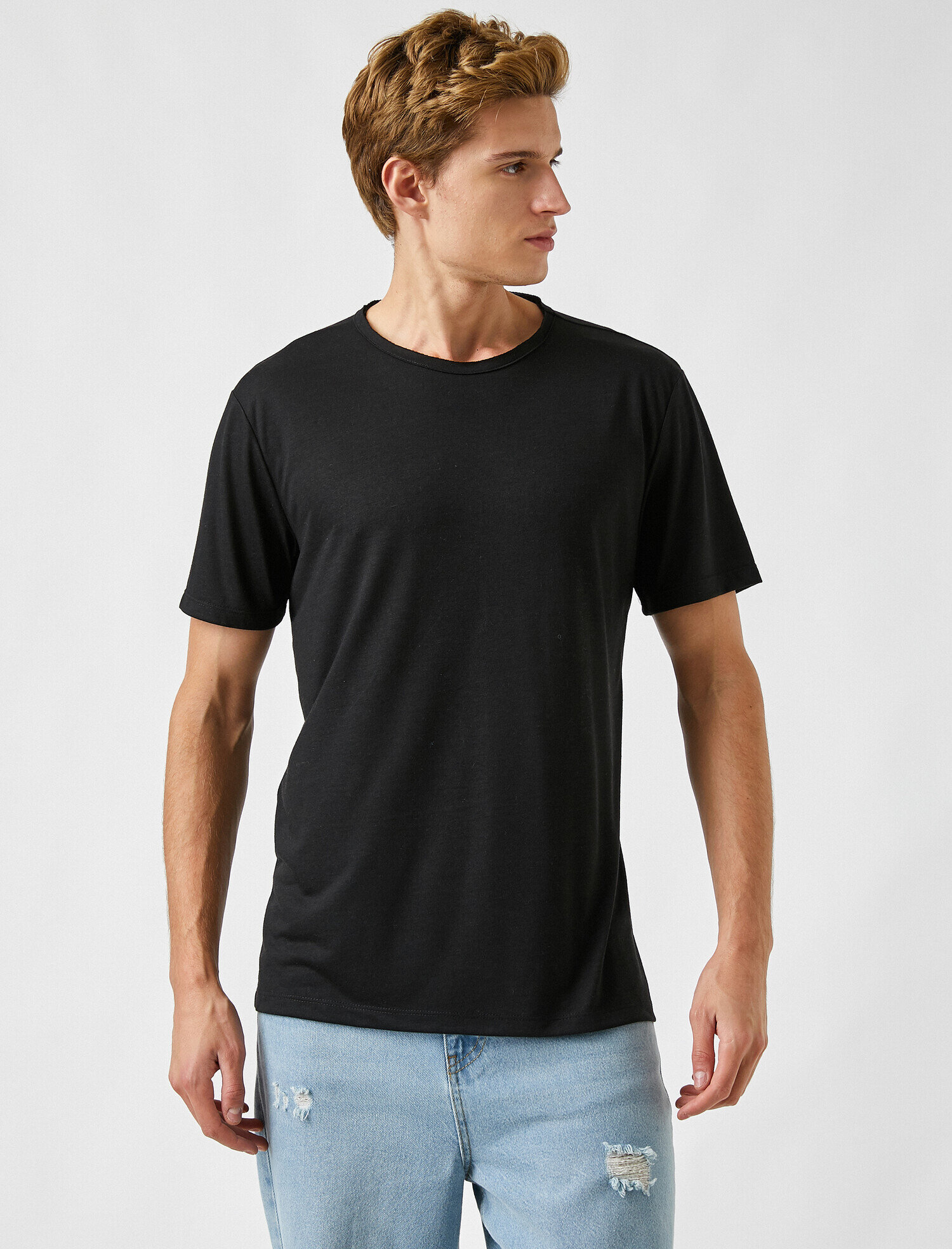   Basic Tişört Bisiklet Yaka