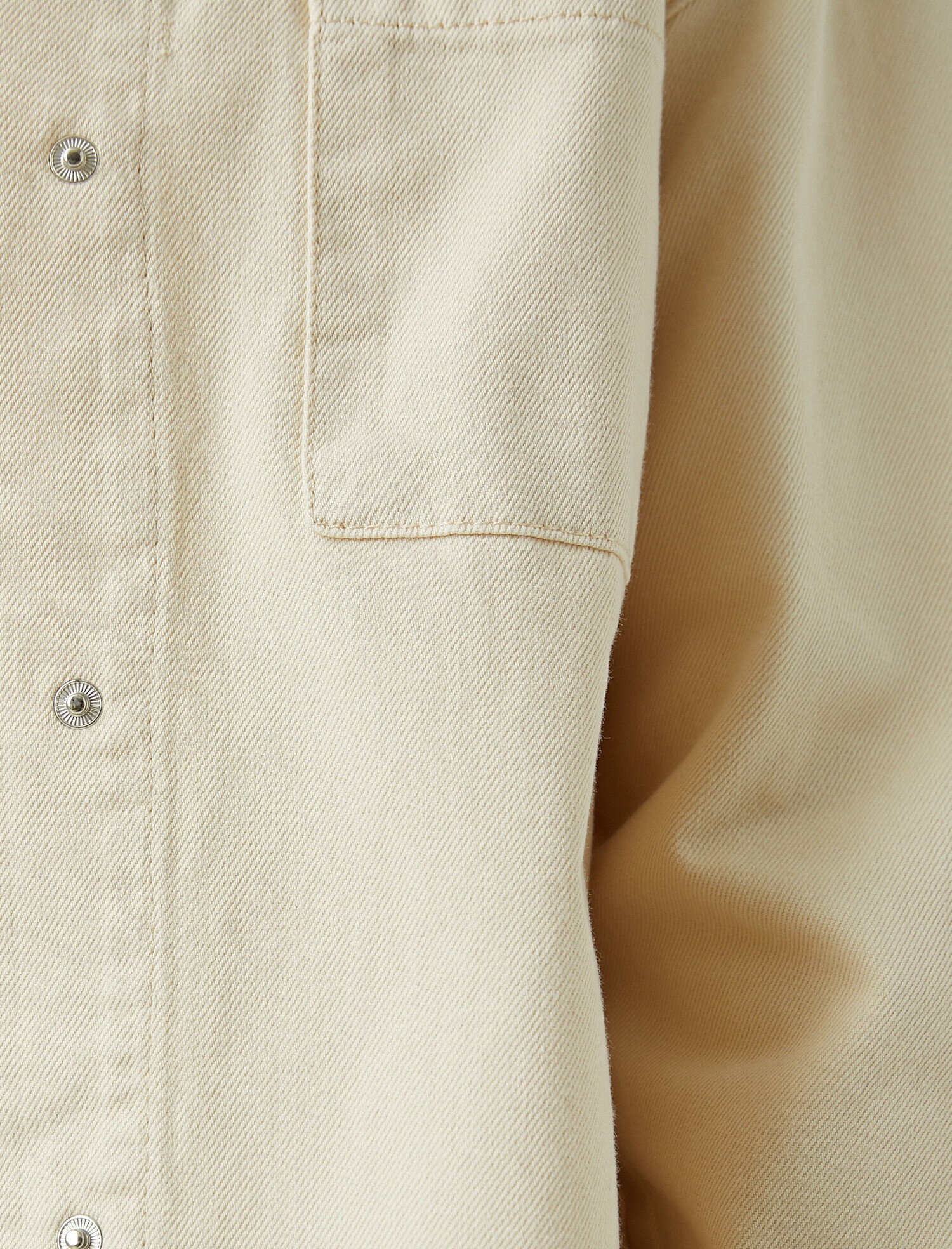   Uzun Kollu Cepli Kot Ceket