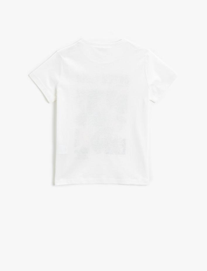 Erkek Çocuk Tropik Baskılı Kısa Kollu Tişört Pamuklu